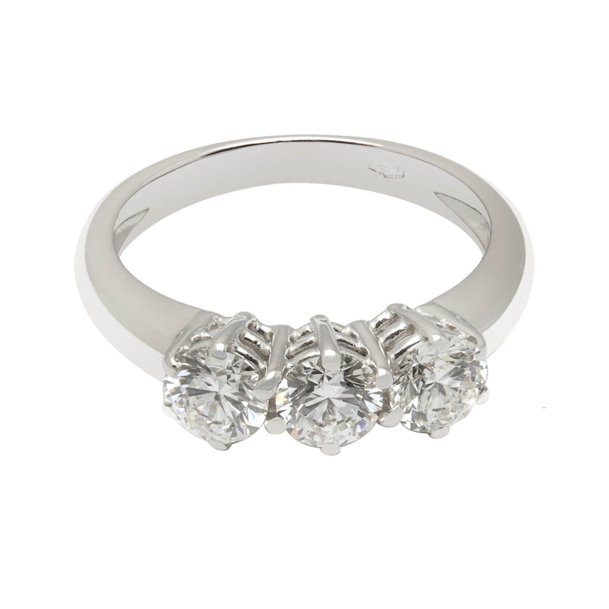 Anello trilogy in oro bianco e diamanti