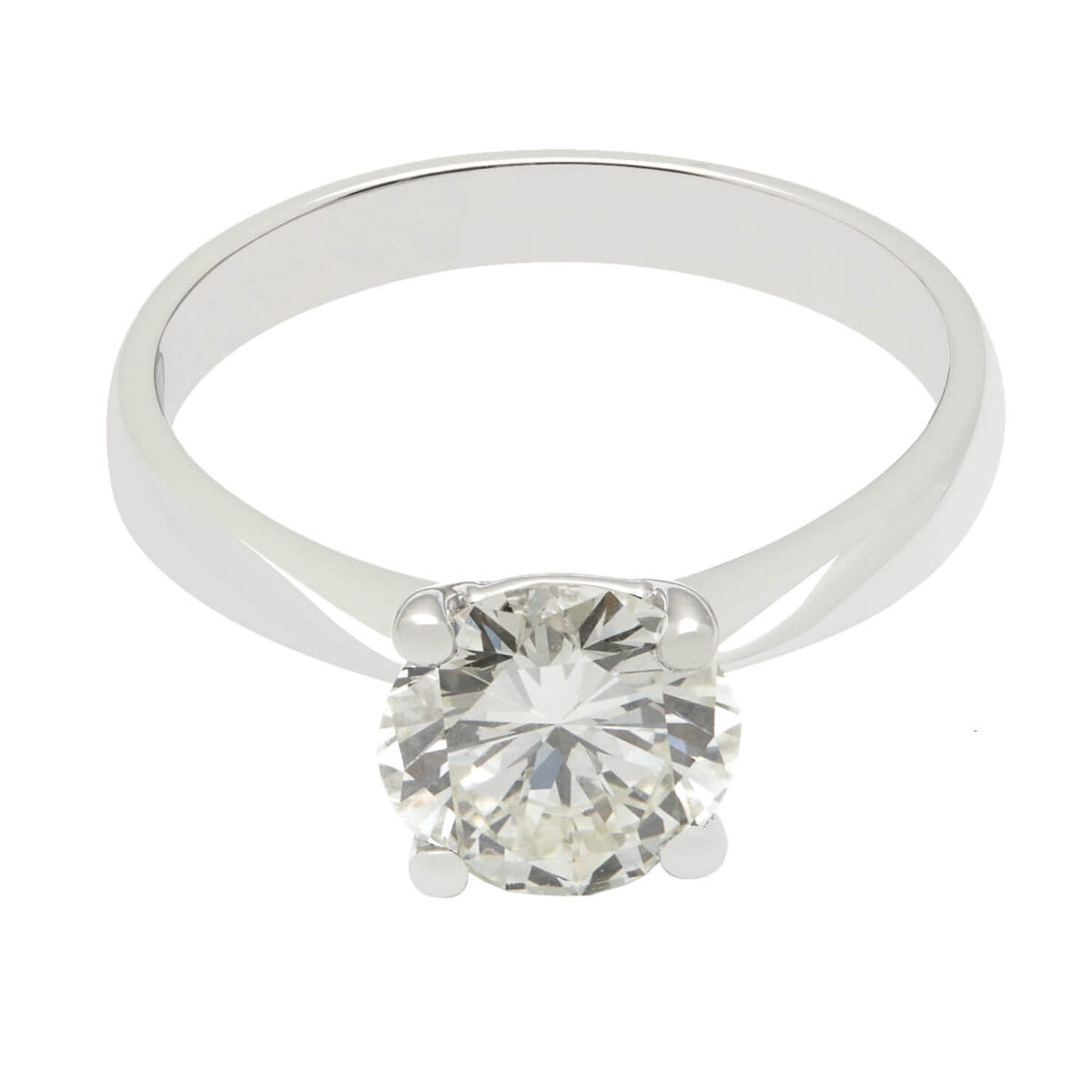 Anello solitario in oro bianco con diamante 1,49ct