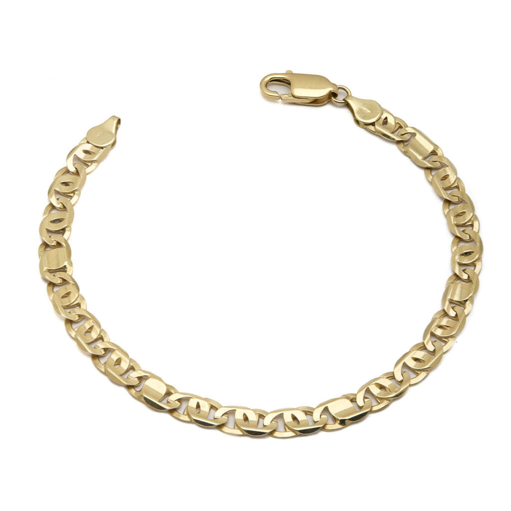 Bracciali Da Uomo Maglia In Oro In Oro Giallo - Foto 7