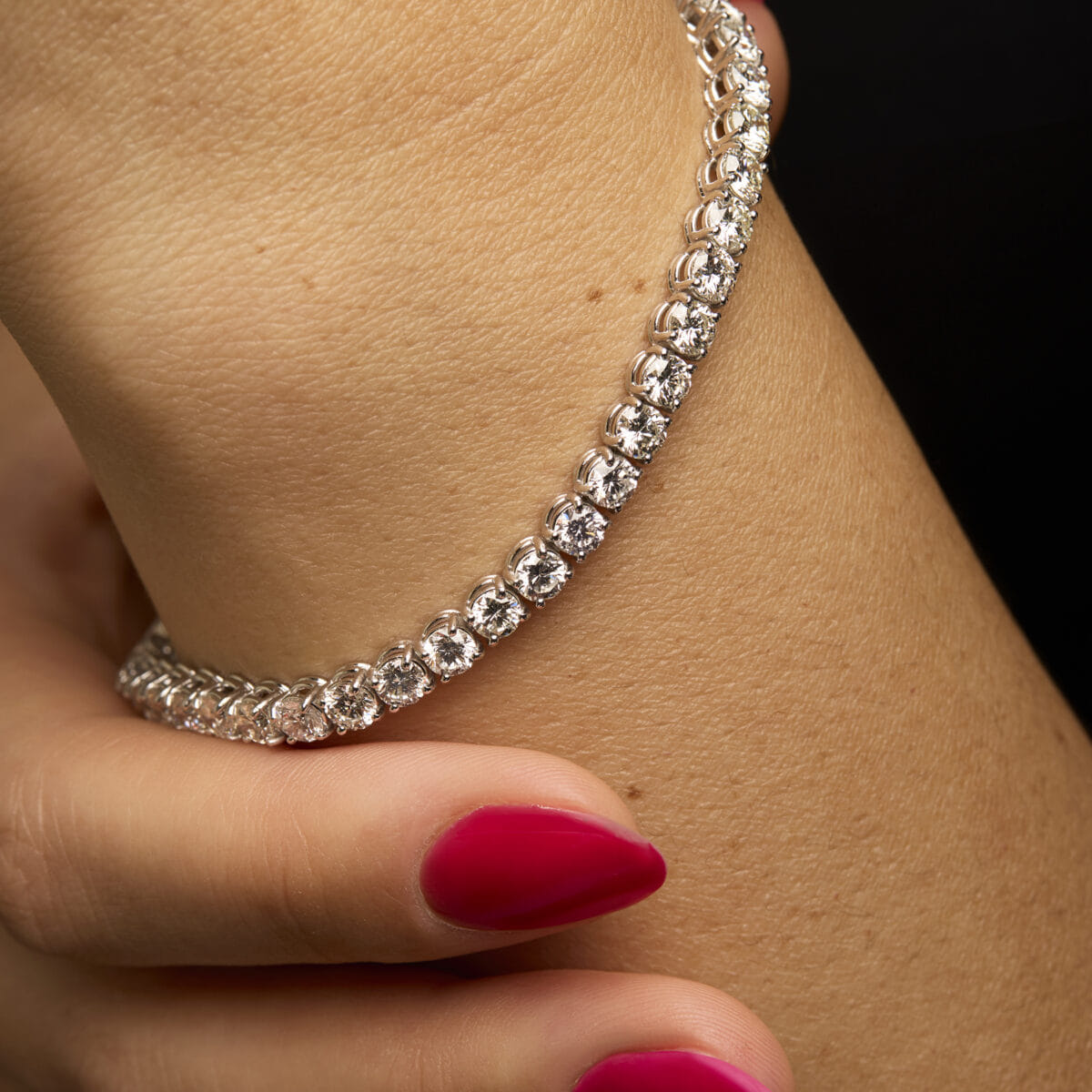 Bracciale tennis in oro bianco e diamanti 9ct