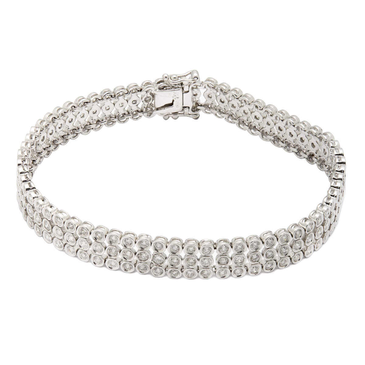 Bracciale tennis tre fili con diamanti 2,83ct