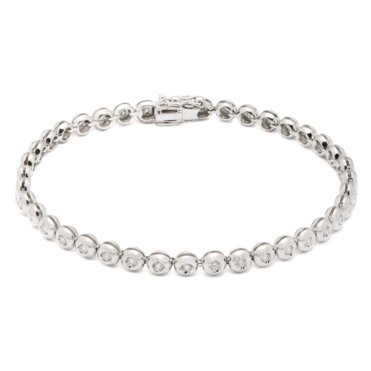 Bracciale tennis con castoni a cipollino e diamanti 1,56ct