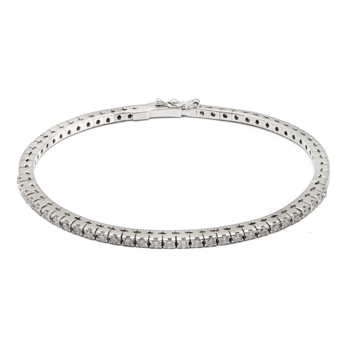 Bracciale tennis rigido con diamanti 0,90ct