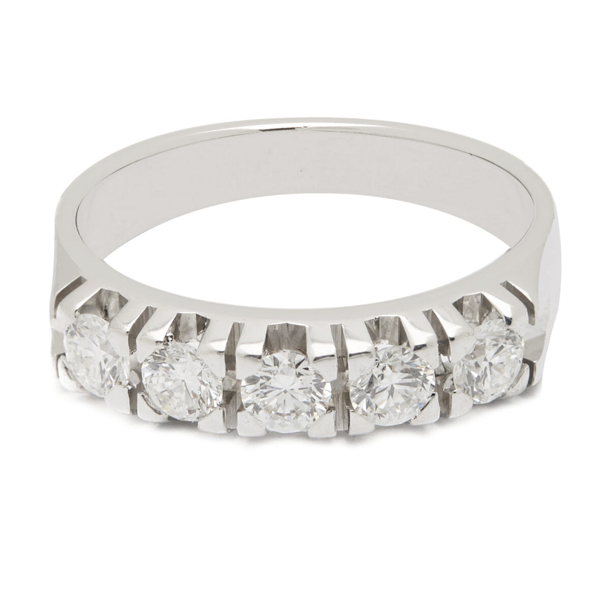 Anello veretta con 5 diamanti 0,45ct