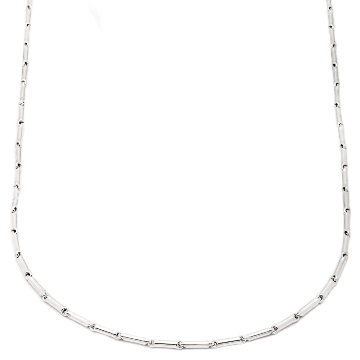 Collana Chimento maglia chicchi di riso in oro bianco 18kt