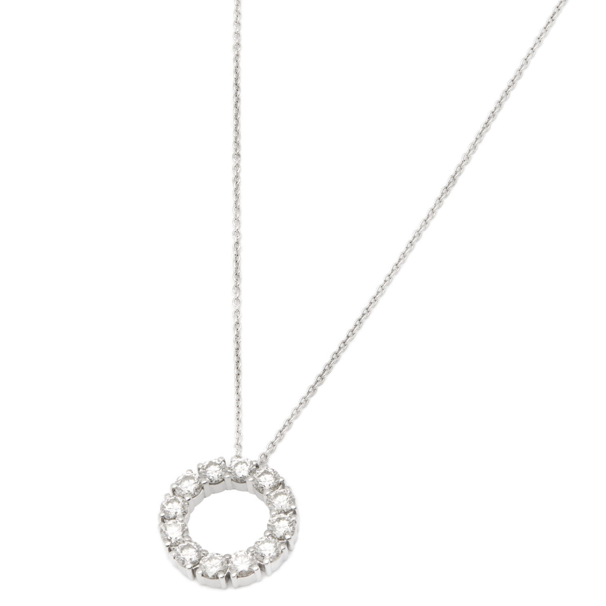 Catenina con ciondolo cerchio in oro e diamanti