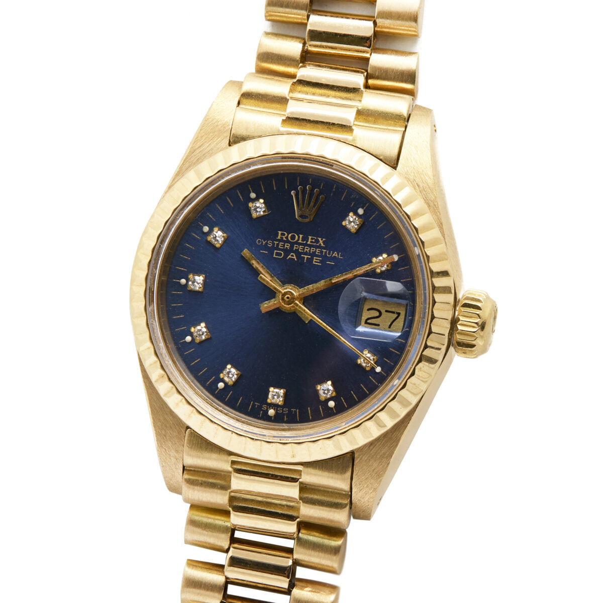 Rolex Lady Datejust Oyster Perpetual blu dial diamond ref 6916