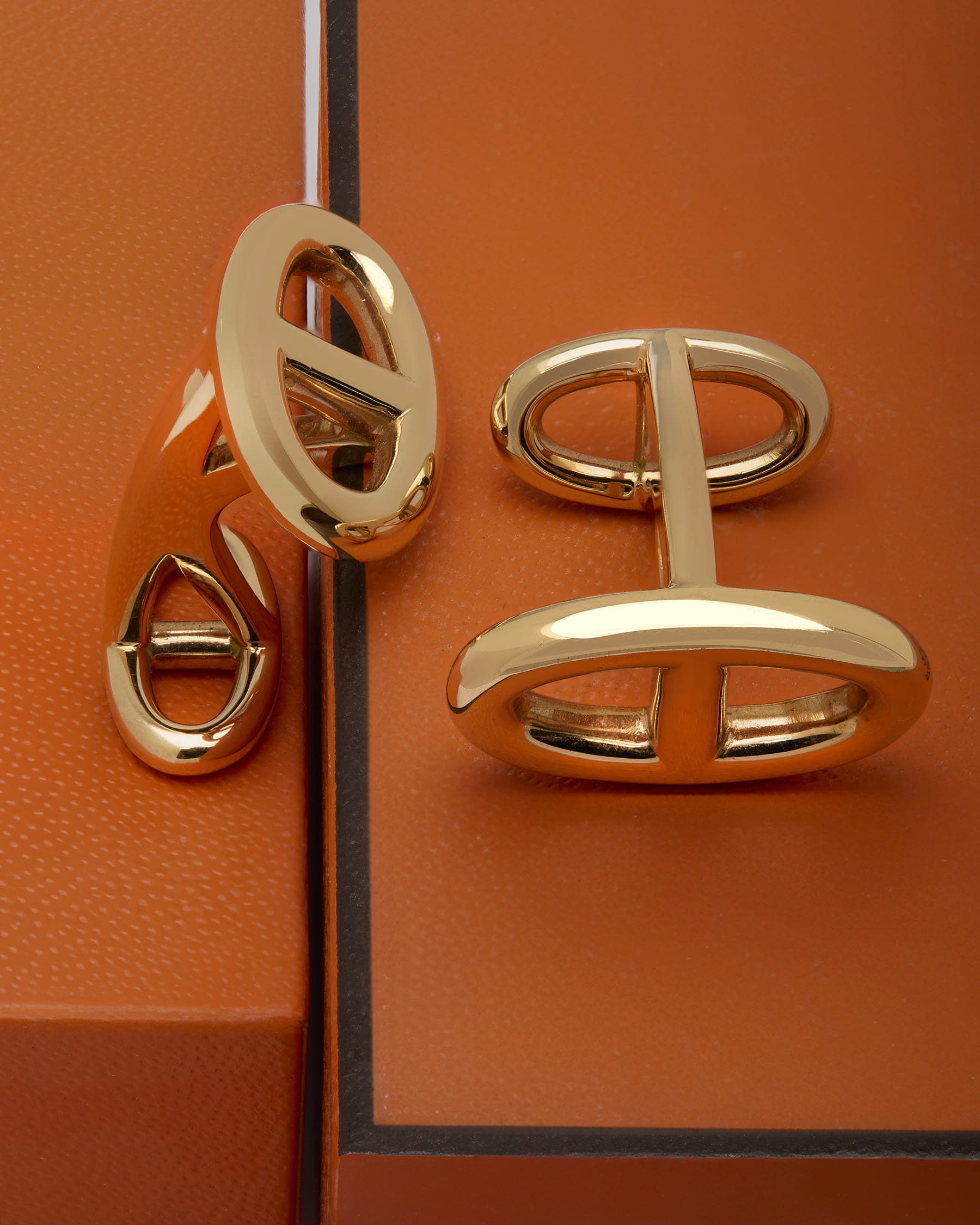 Gemelli hermes chaine d'ancre in oro rosa 18 kt-4