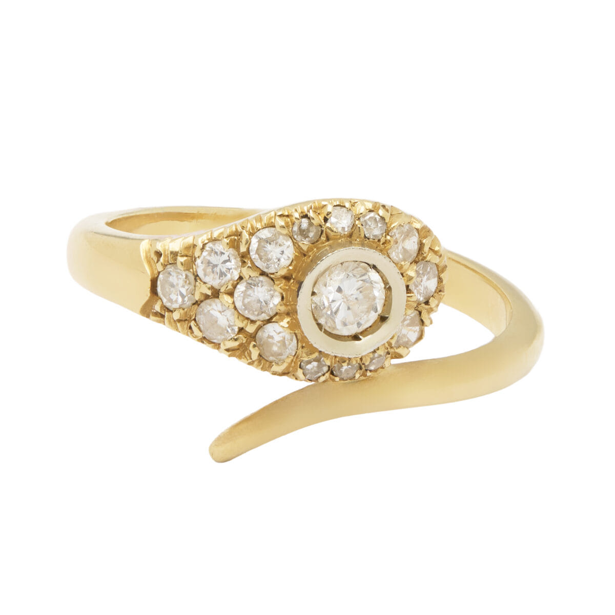 Anello serpente oro giallo e diamanti