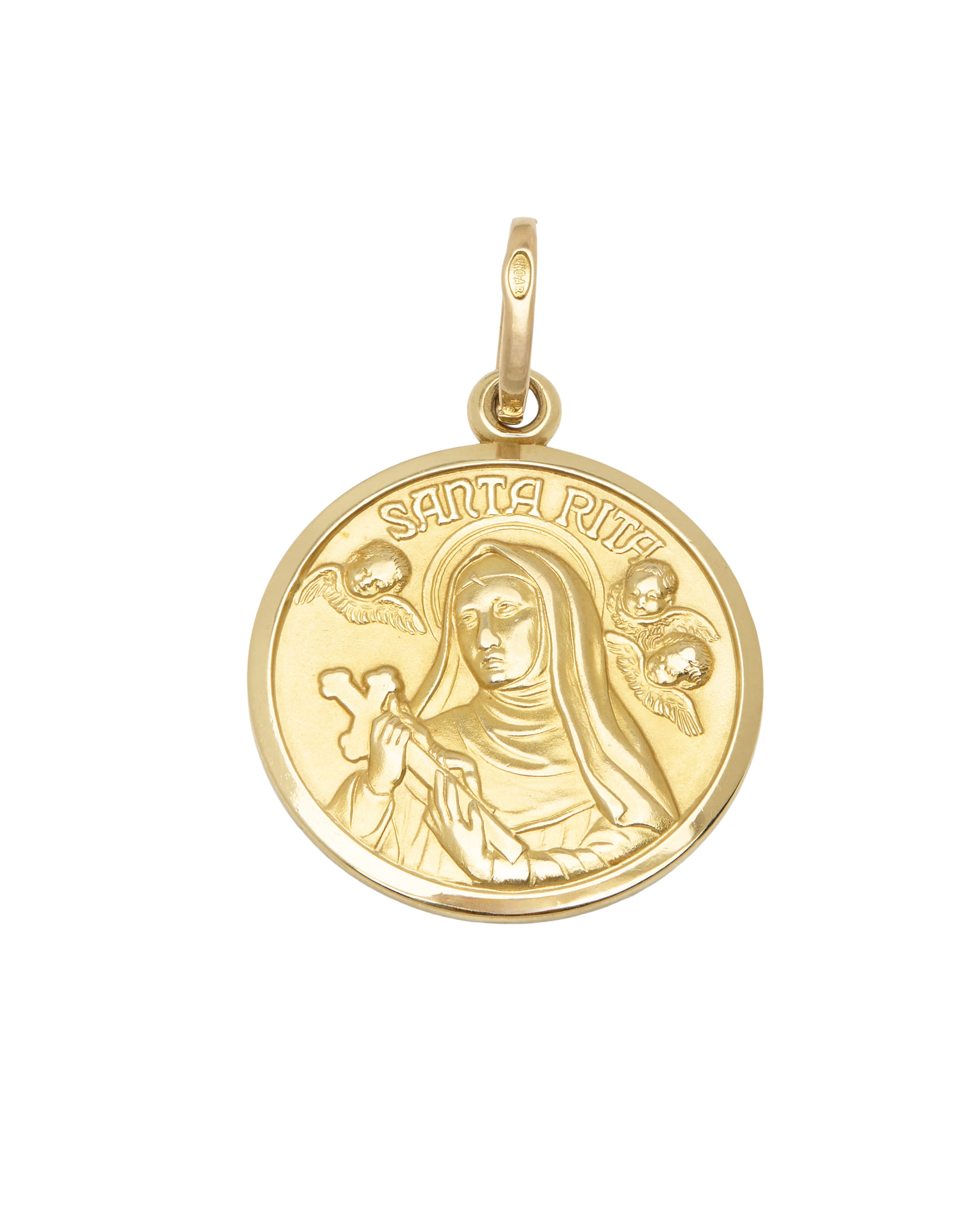 Ciondolo santa rita in oro giallo 18 kt-1