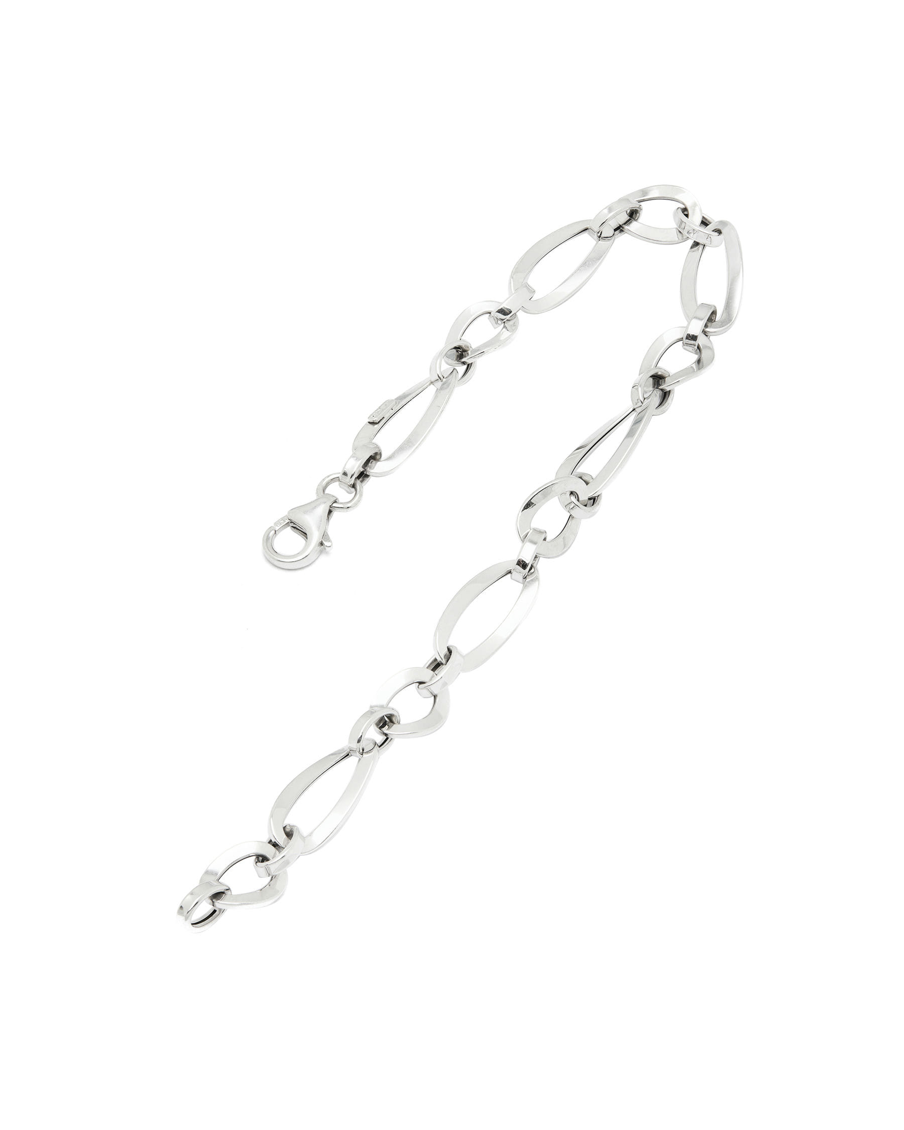 bracciale oro bianco con maglie ovali (2)