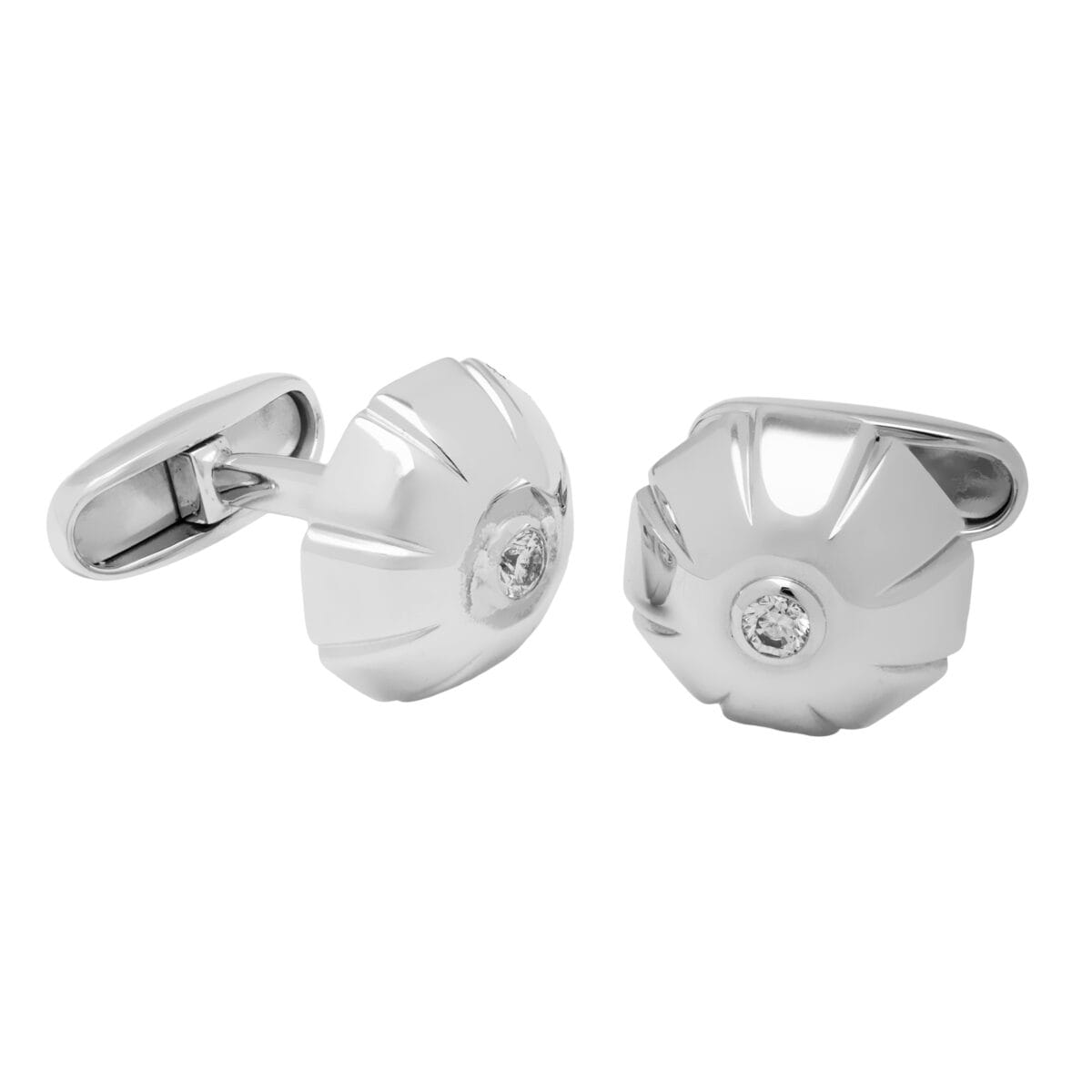 Gemelli bulgari in oro bianco e diamanti