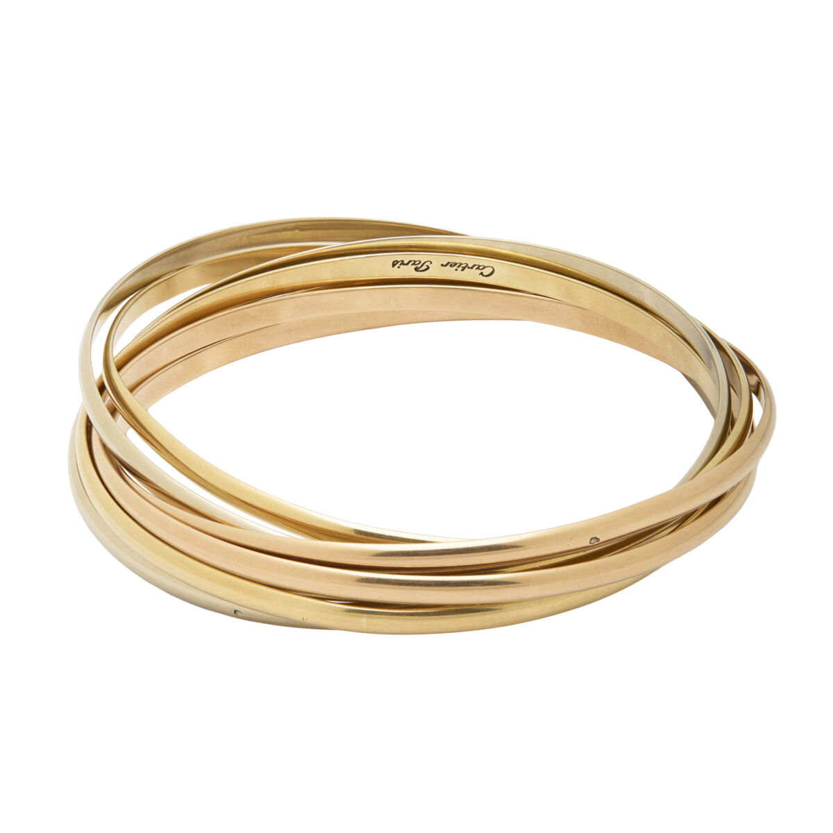 Bracciale cartier paris trinity sette cerchi in oro giallo, rosa e bianco-1