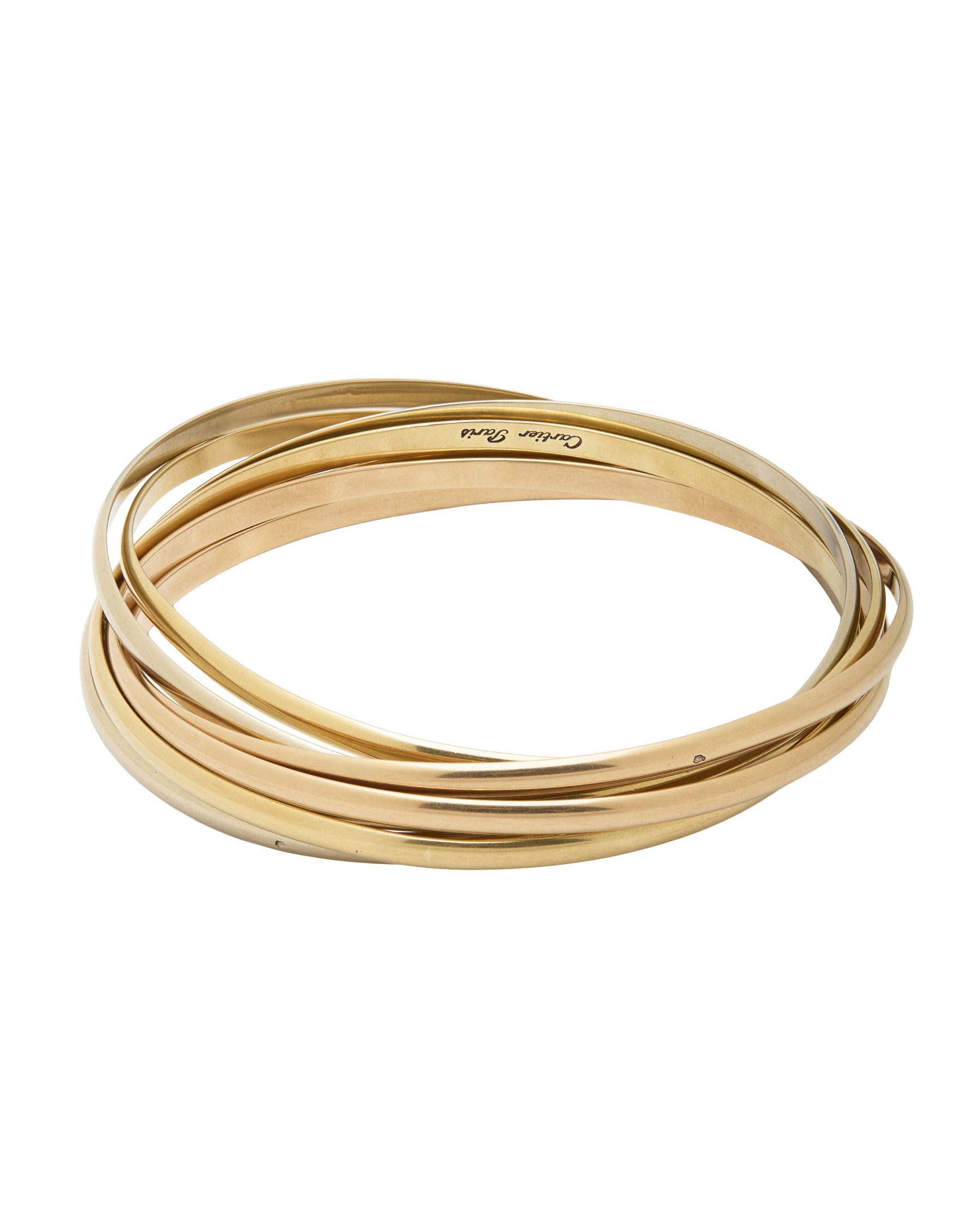 Bracciale cartier paris trinity sette cerchi in oro giallo, rosa e bianco-1