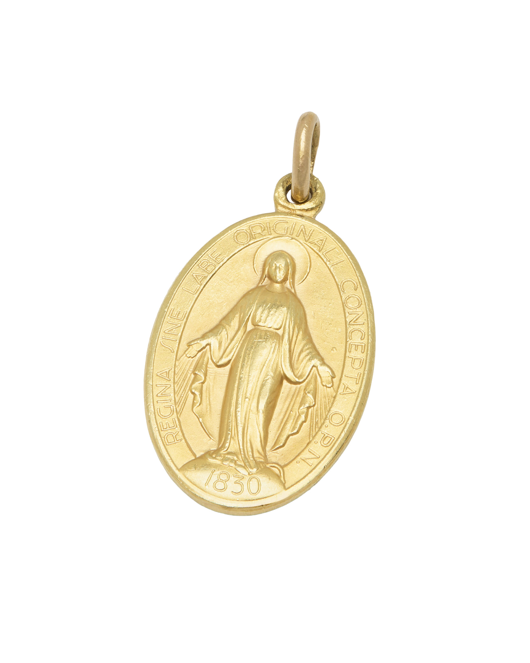 Ciondolo madonna di lourdes in oro giallo 18 kt-1