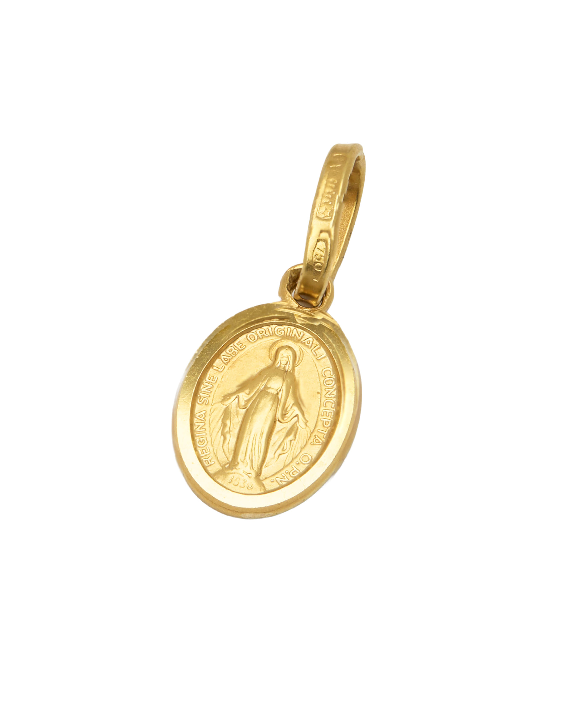 Ciondolo mini madonna di lourdes in oro giallo 18 kt-1