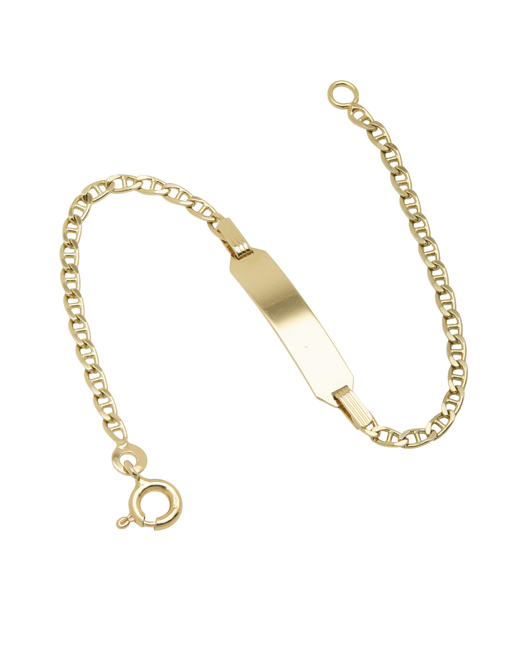 Bracciale bambino con targhetta in oro giallo-2