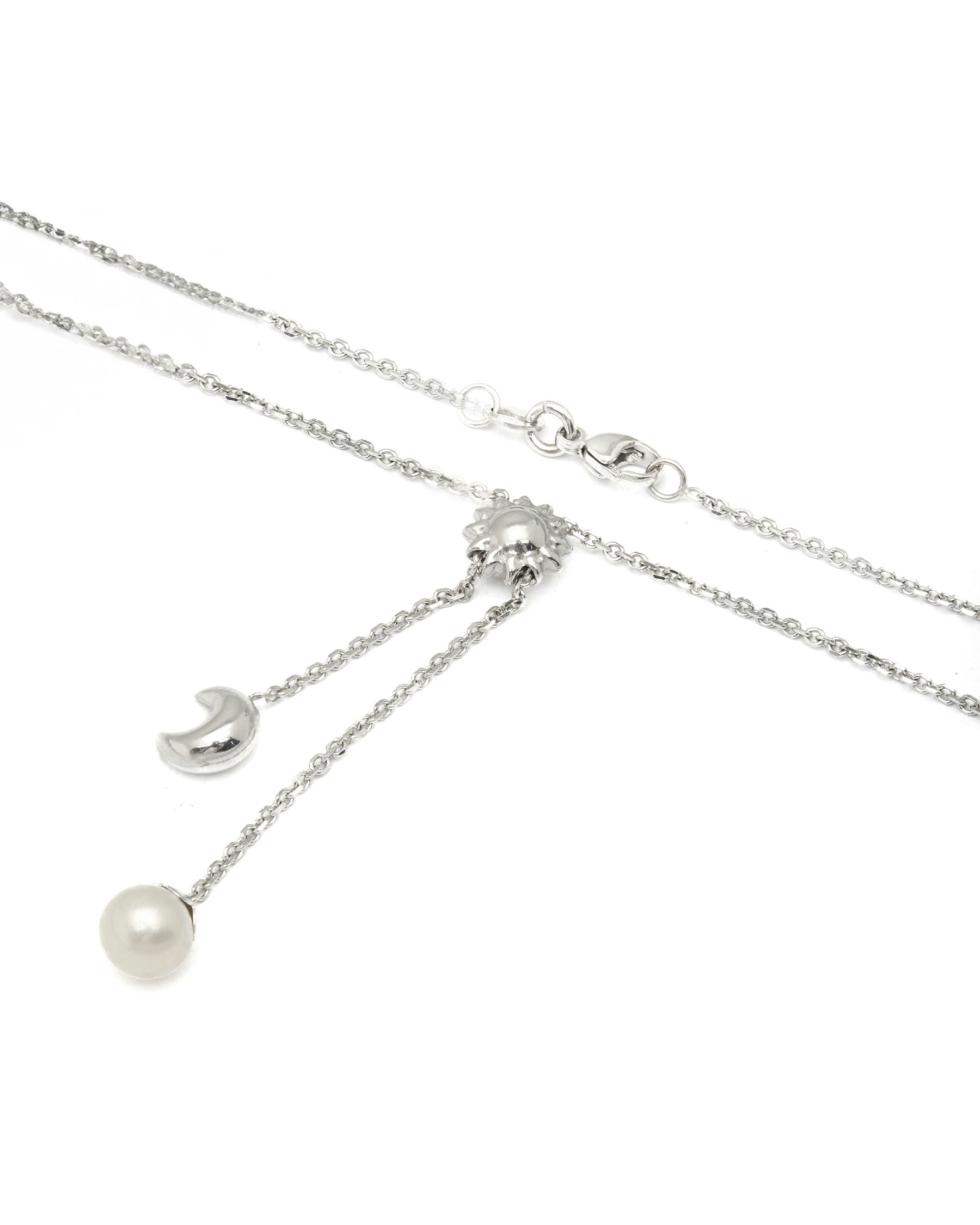 collana in oro bianco con ciondoli sole luna e perle (2)