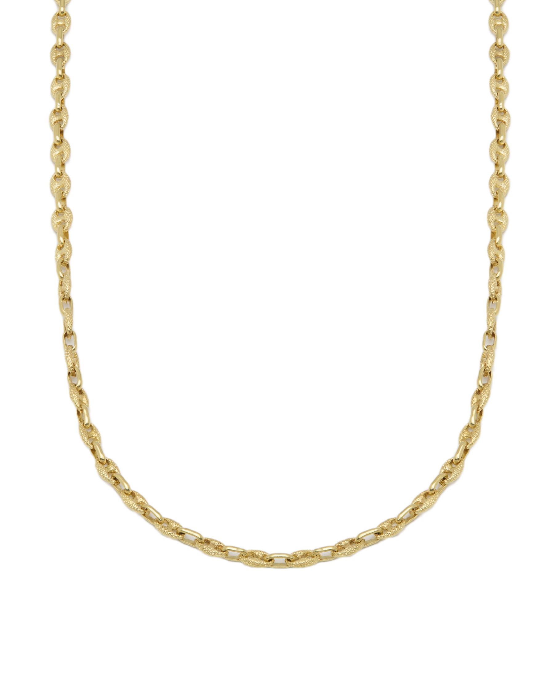 Collana maglia marinara lavorata e lucida in oro 18 kt-1