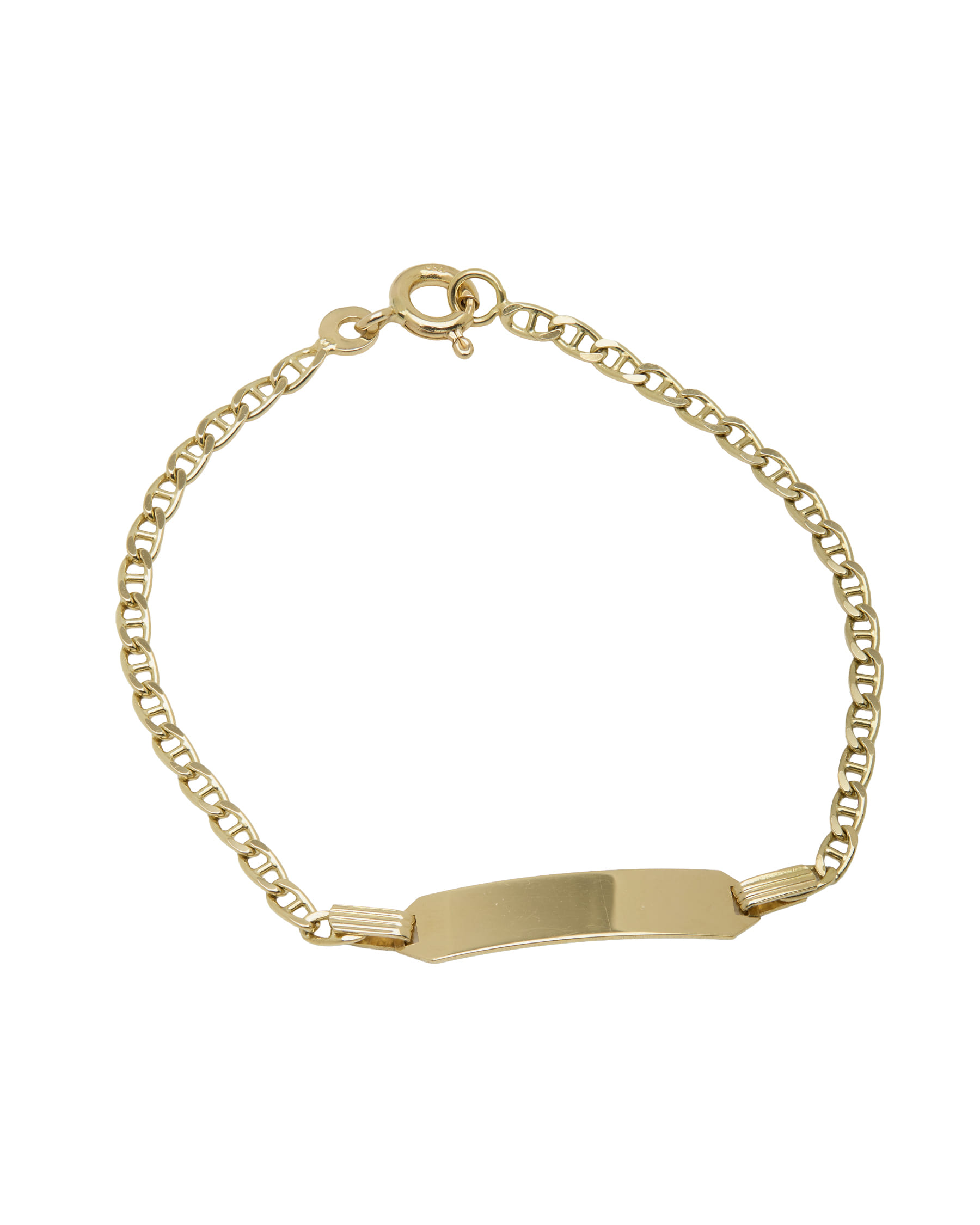 Bracciale bambino con targhetta in oro giallo-1