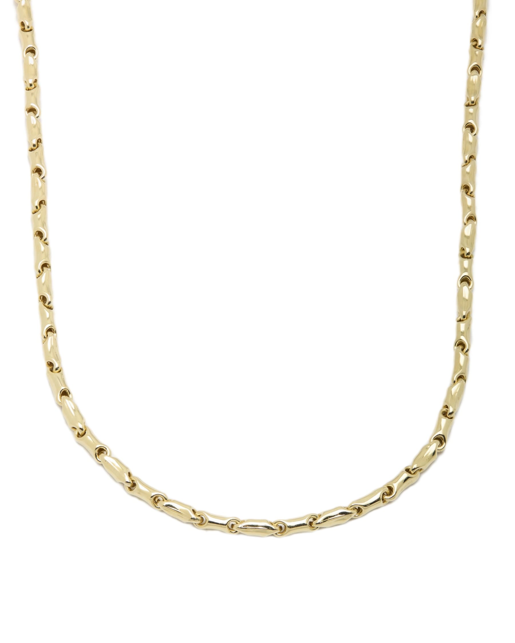 Collana chimento maglia chicchi di riso oro giallo 18 kt-1