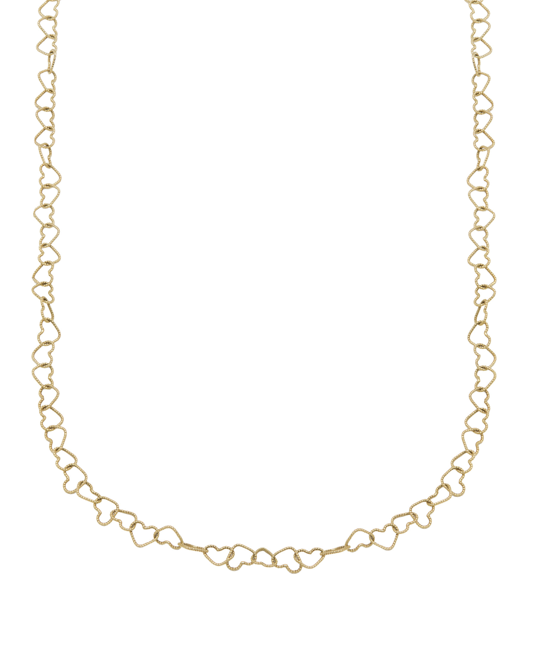COLLANA MAGLIA CUORI IN ORO GIALLO 18 KT-1