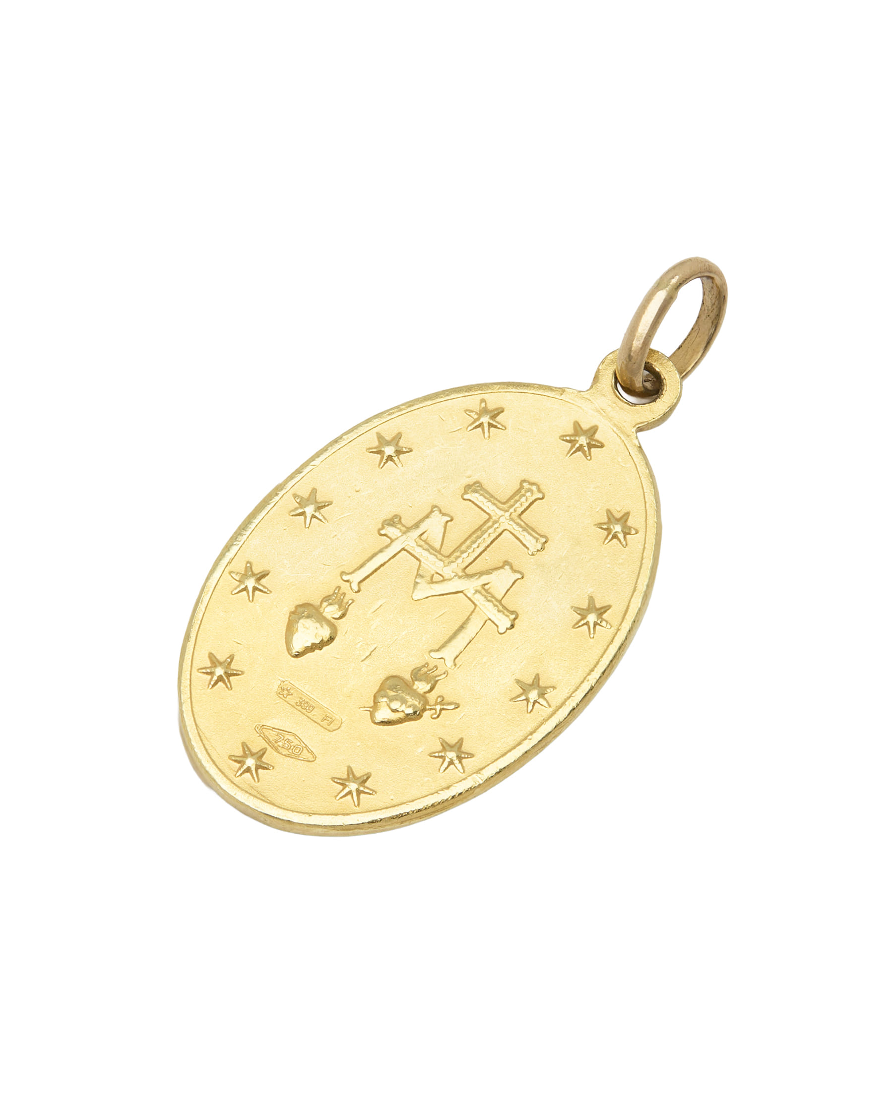 Ciondolo madonna di lourdes in oro giallo 18 kt-2