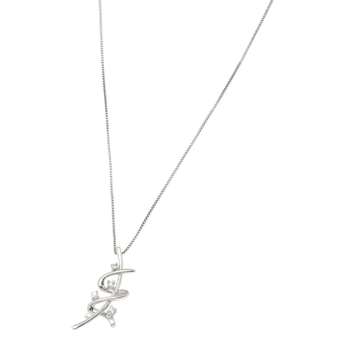 catenina in oro bianco con ciondolo e diamanti (1)