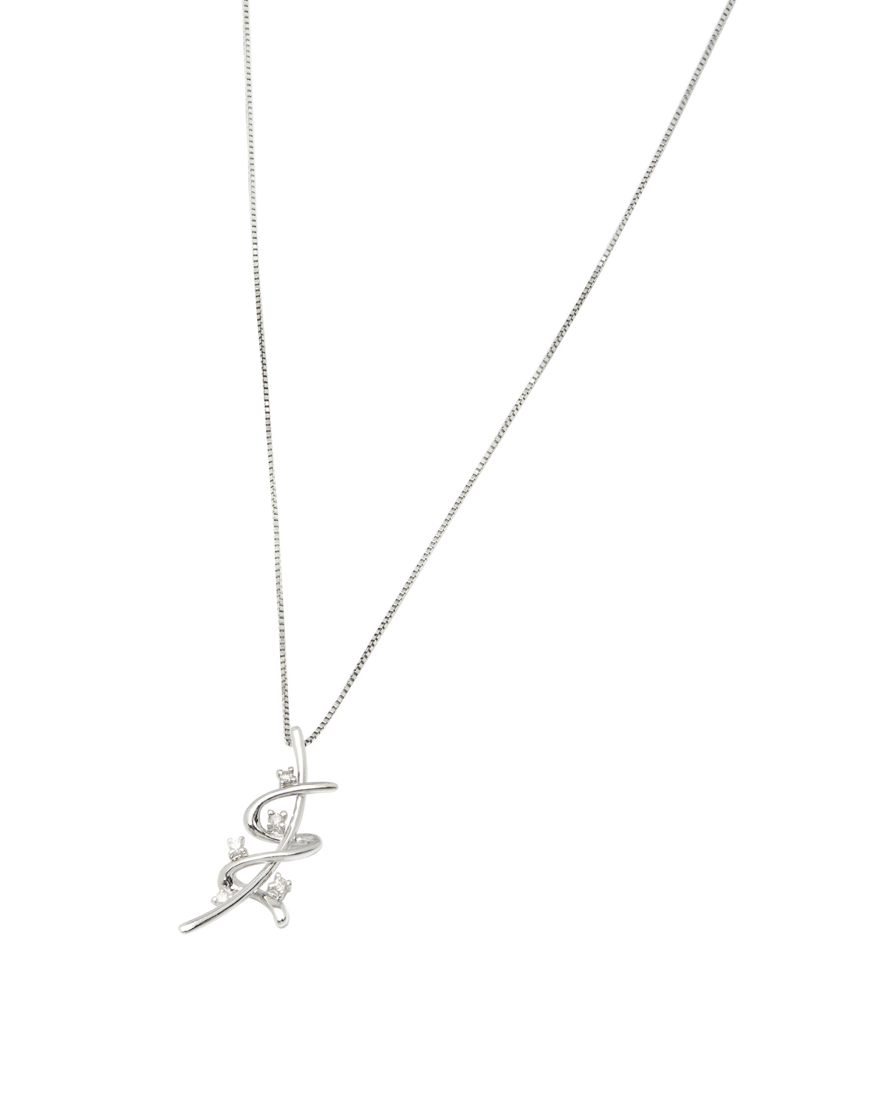 catenina in oro bianco con ciondolo e diamanti (1)