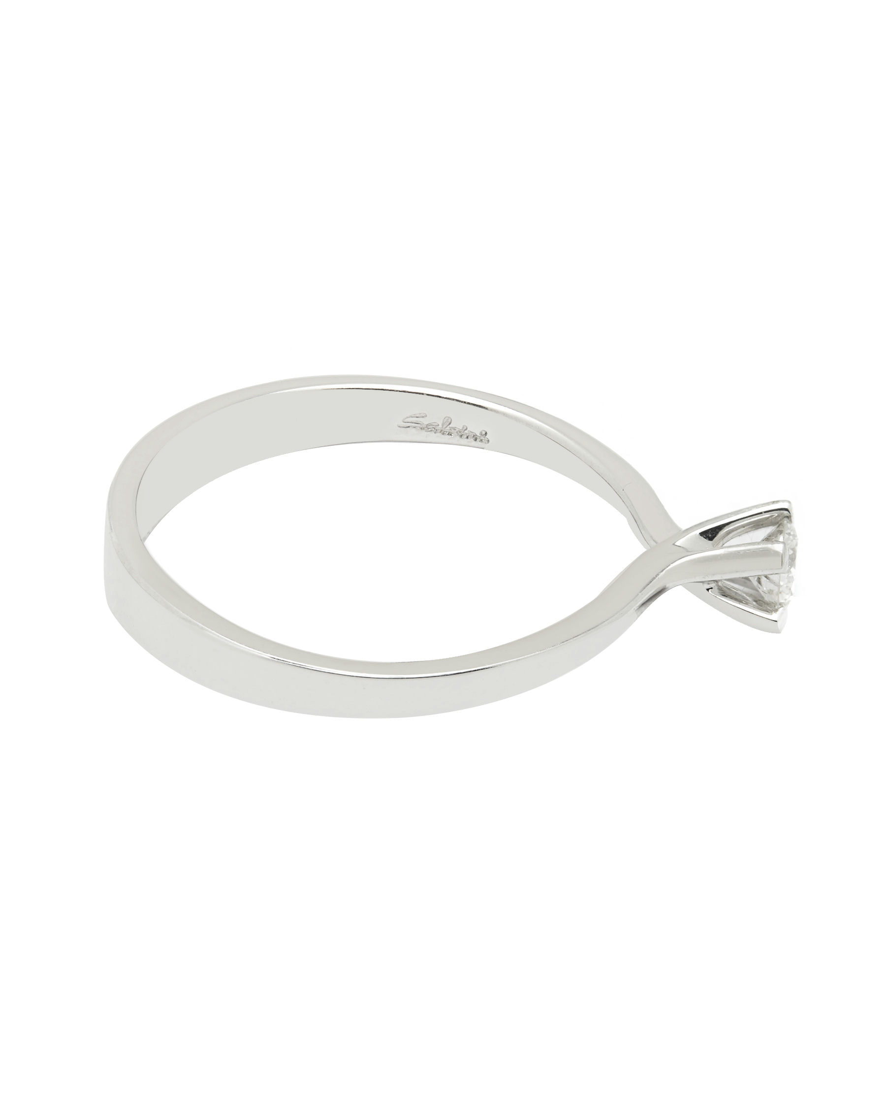 anello solitario Salvini in oro bianco con diamante 0,15 ct (2)