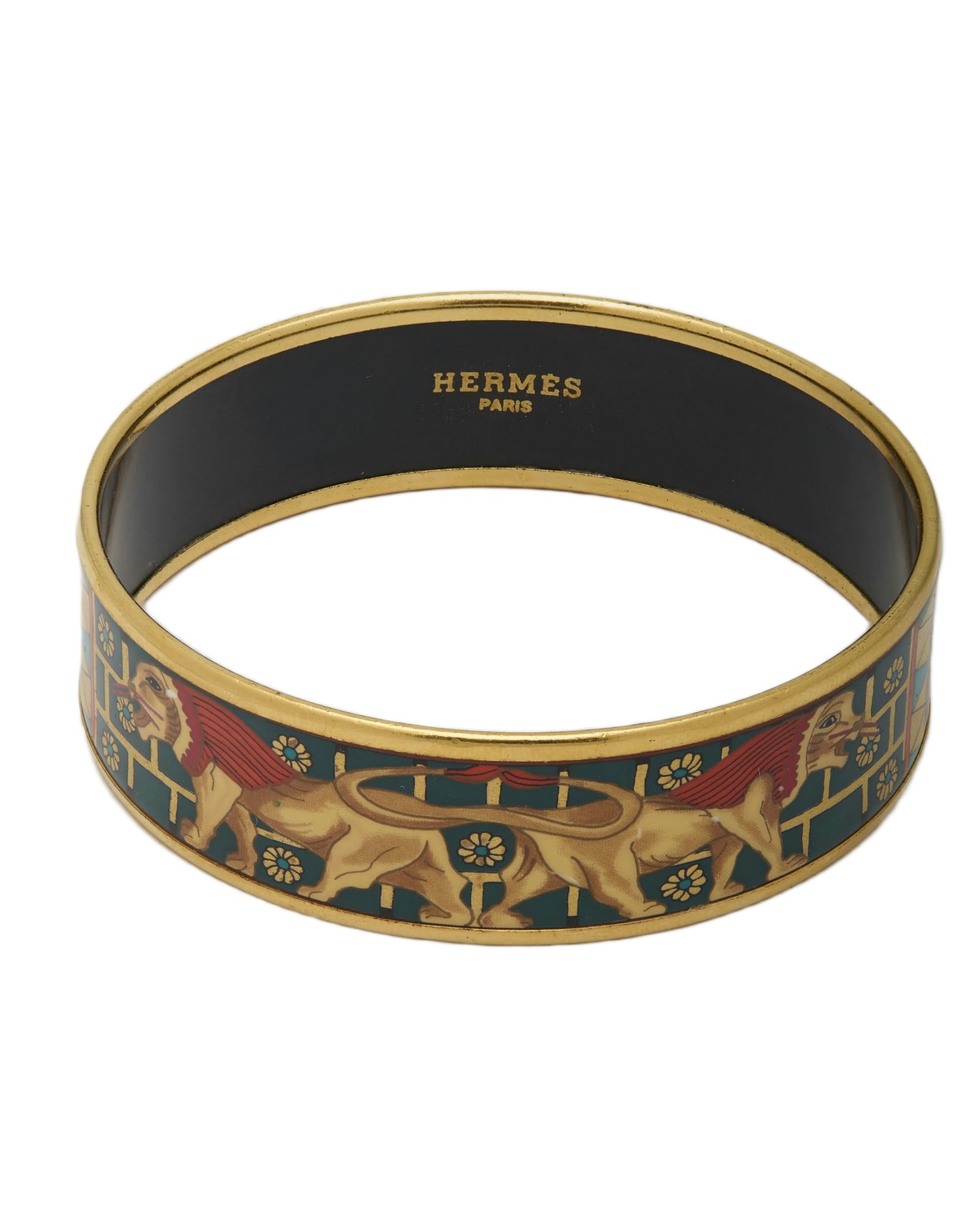 Bracciale Charm Hermes in ottone con smalto-1
