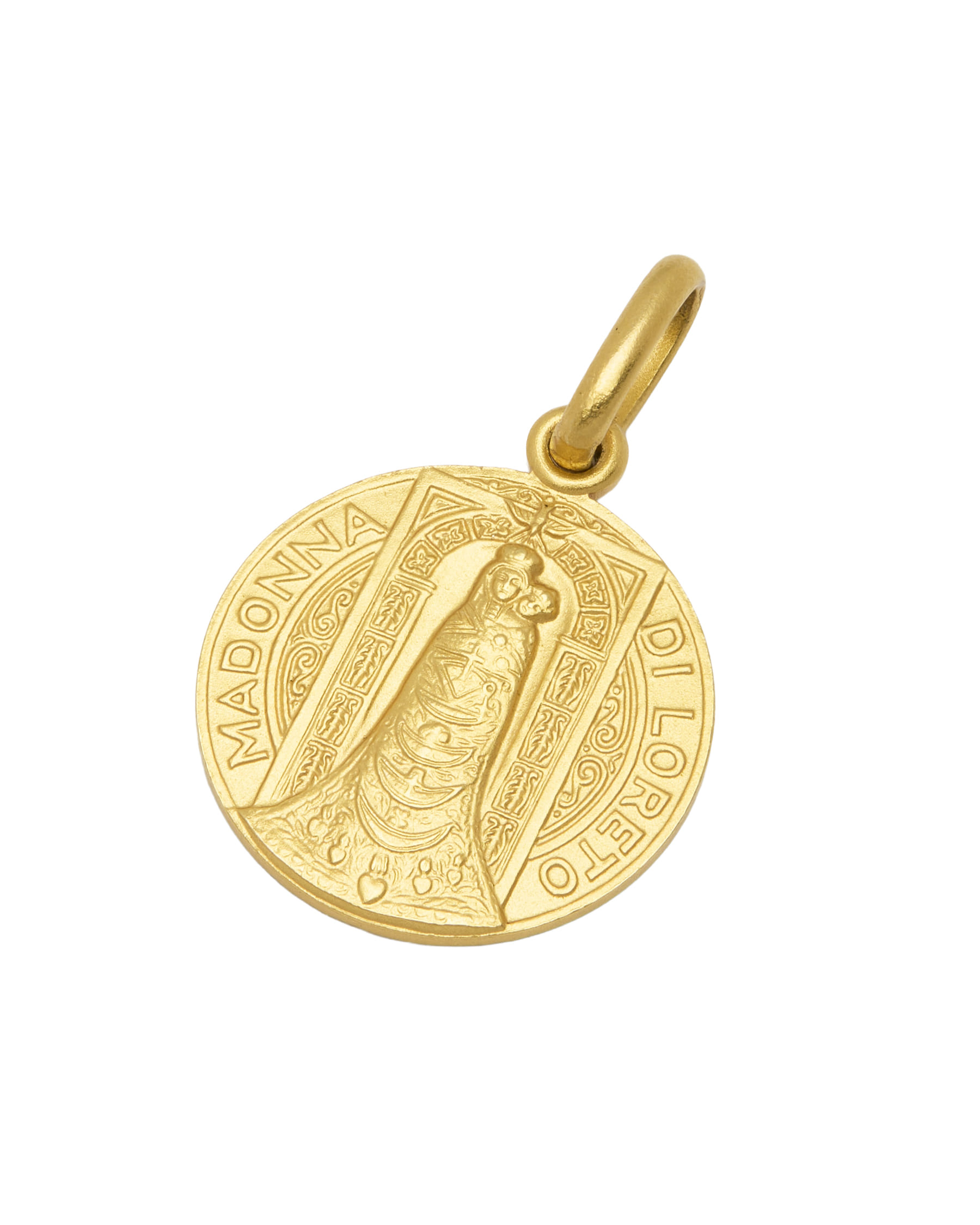 Ciondolo madonna di loreto in oro giallo 18 kt-1