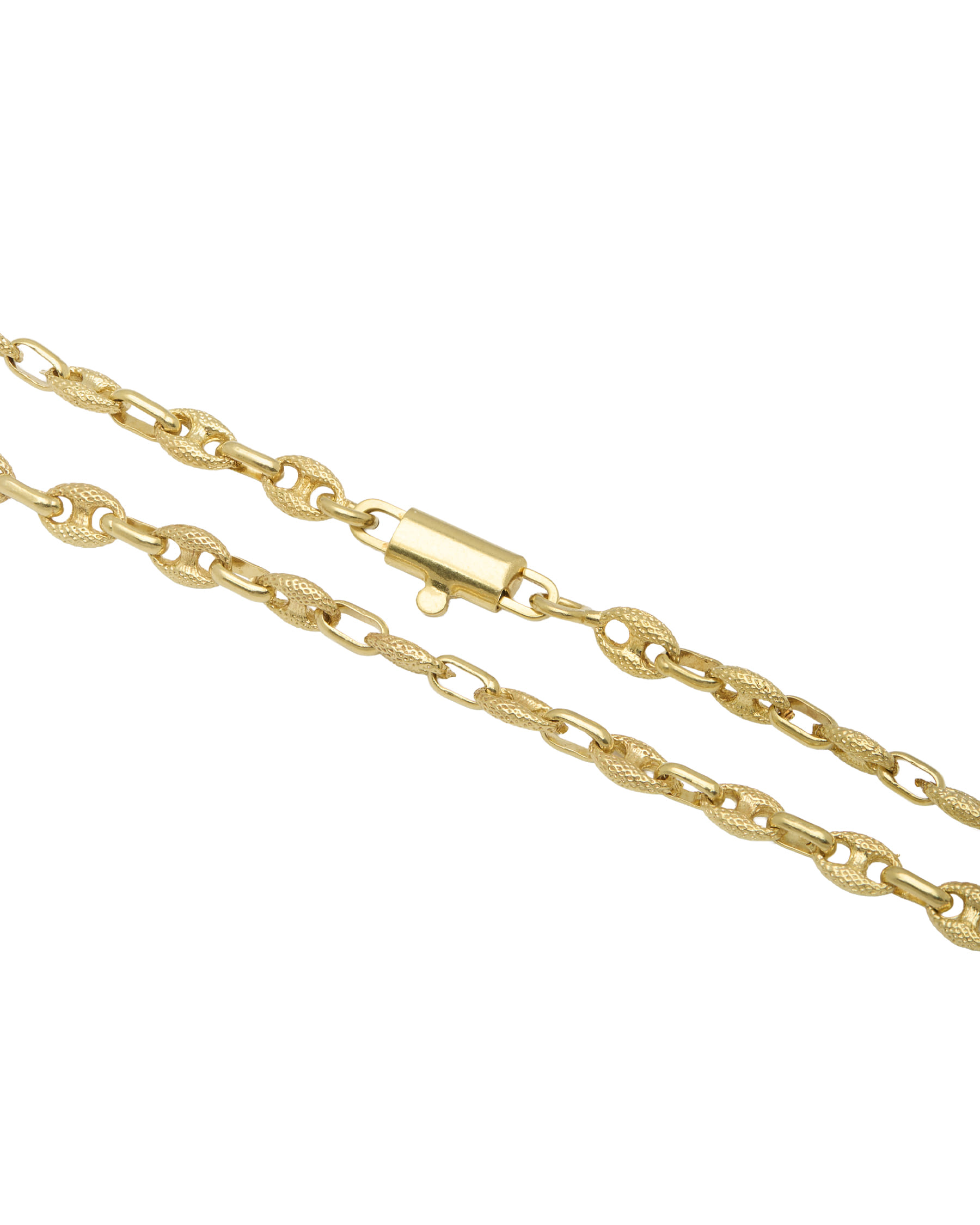 Collana maglia marinara lavorata e lucida in oro 18 kt-2