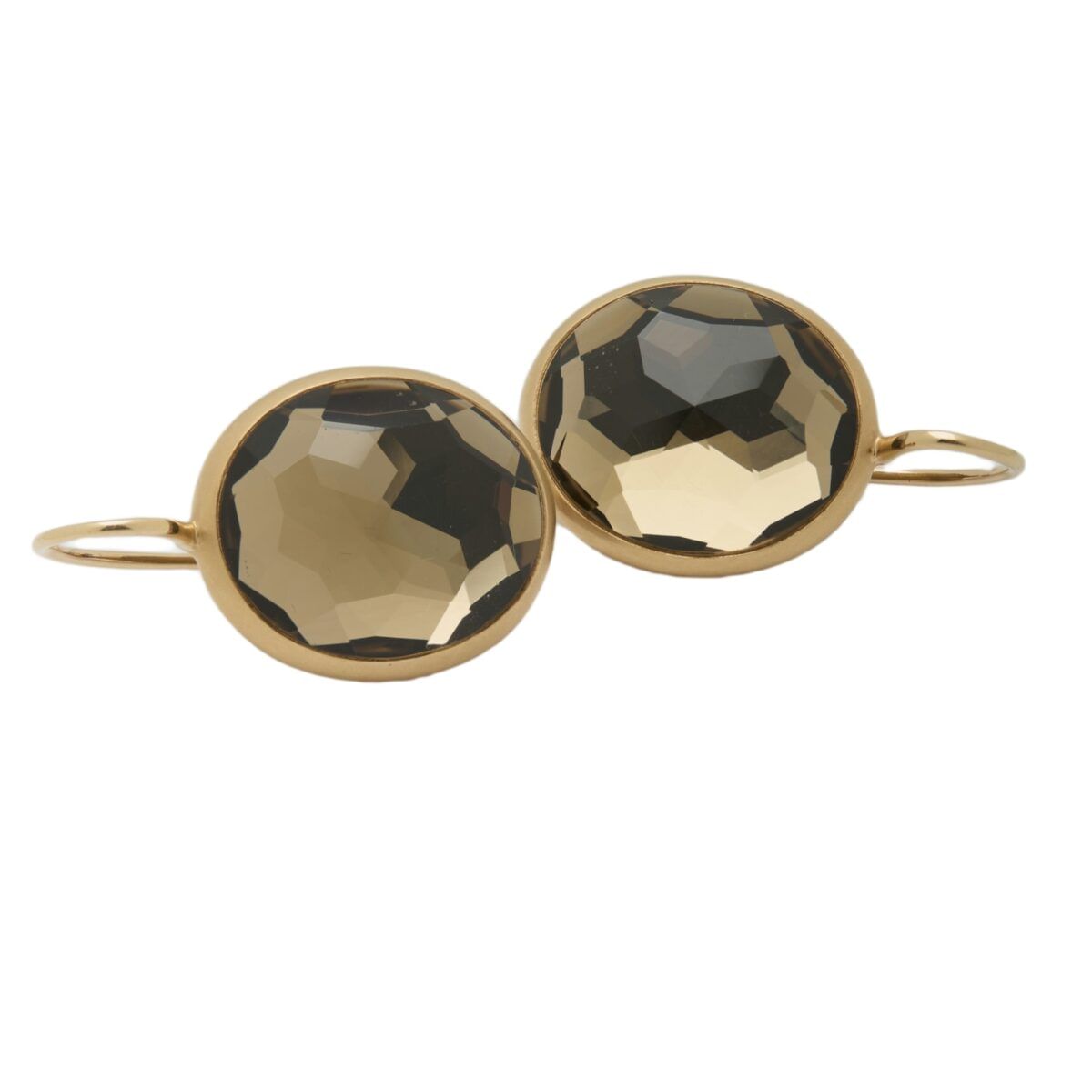 Orecchini Pomellato narciso oro con quarzo fumè-1