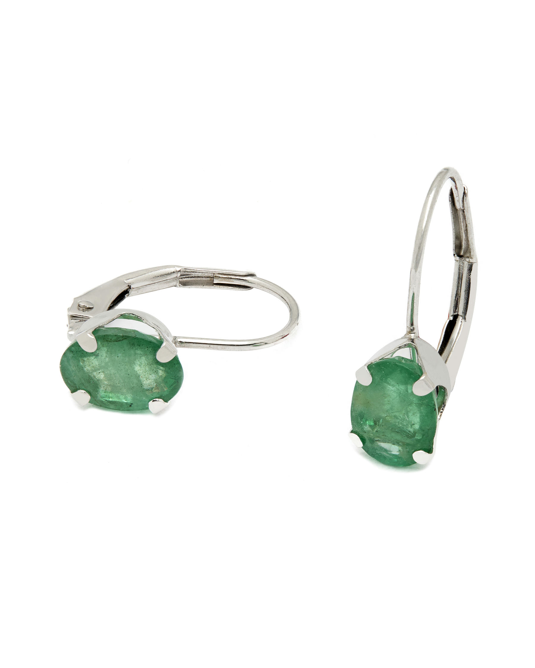 orecchini in oro bianco 14 kt con smeraldi ovali (1)