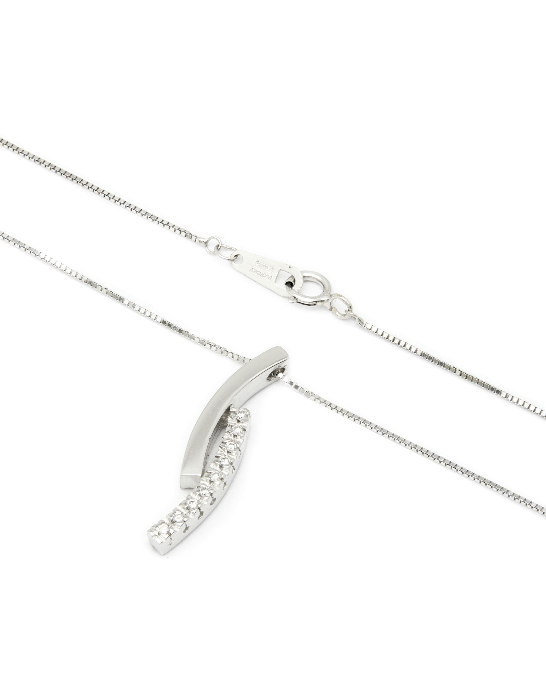 catenina con ciondolo pendente in oro bianco e diamanti (2)