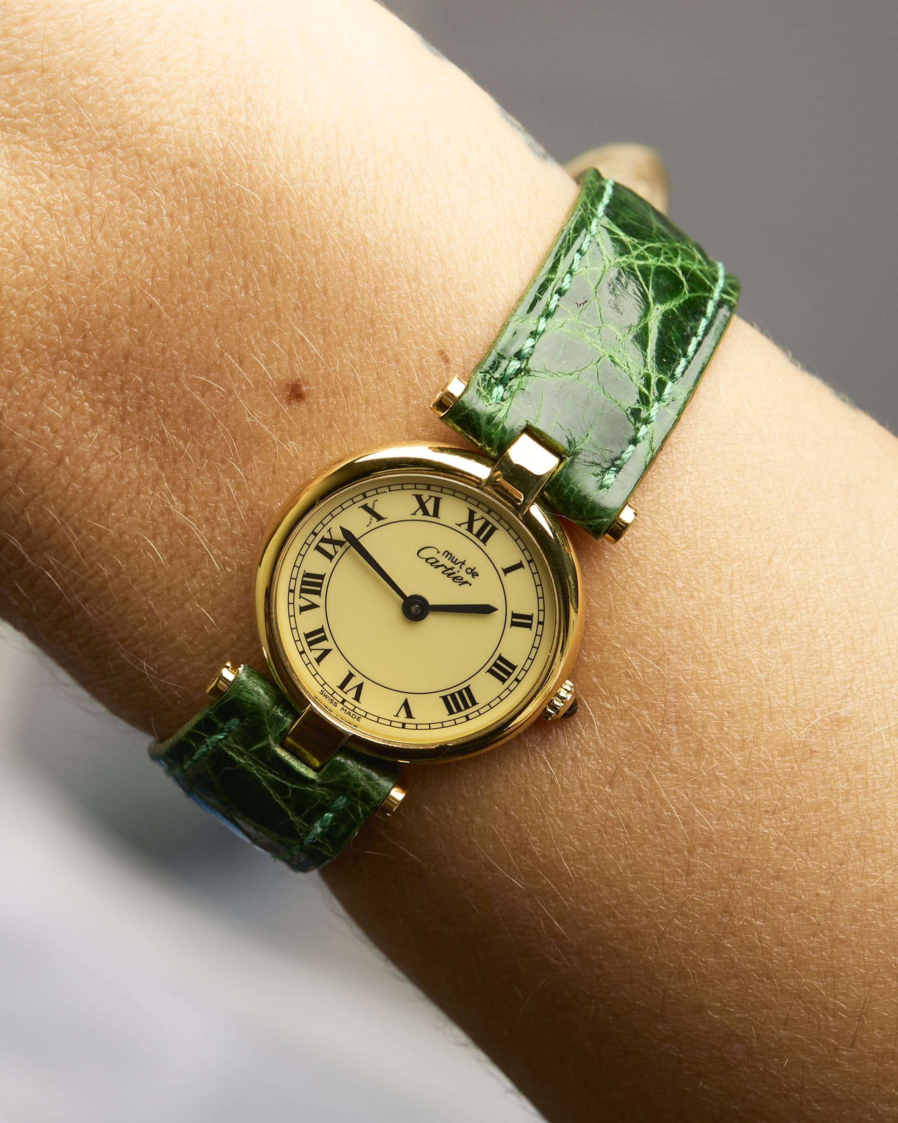Cartier vermeil must de cartier 24mm quartz ref 1800-7
