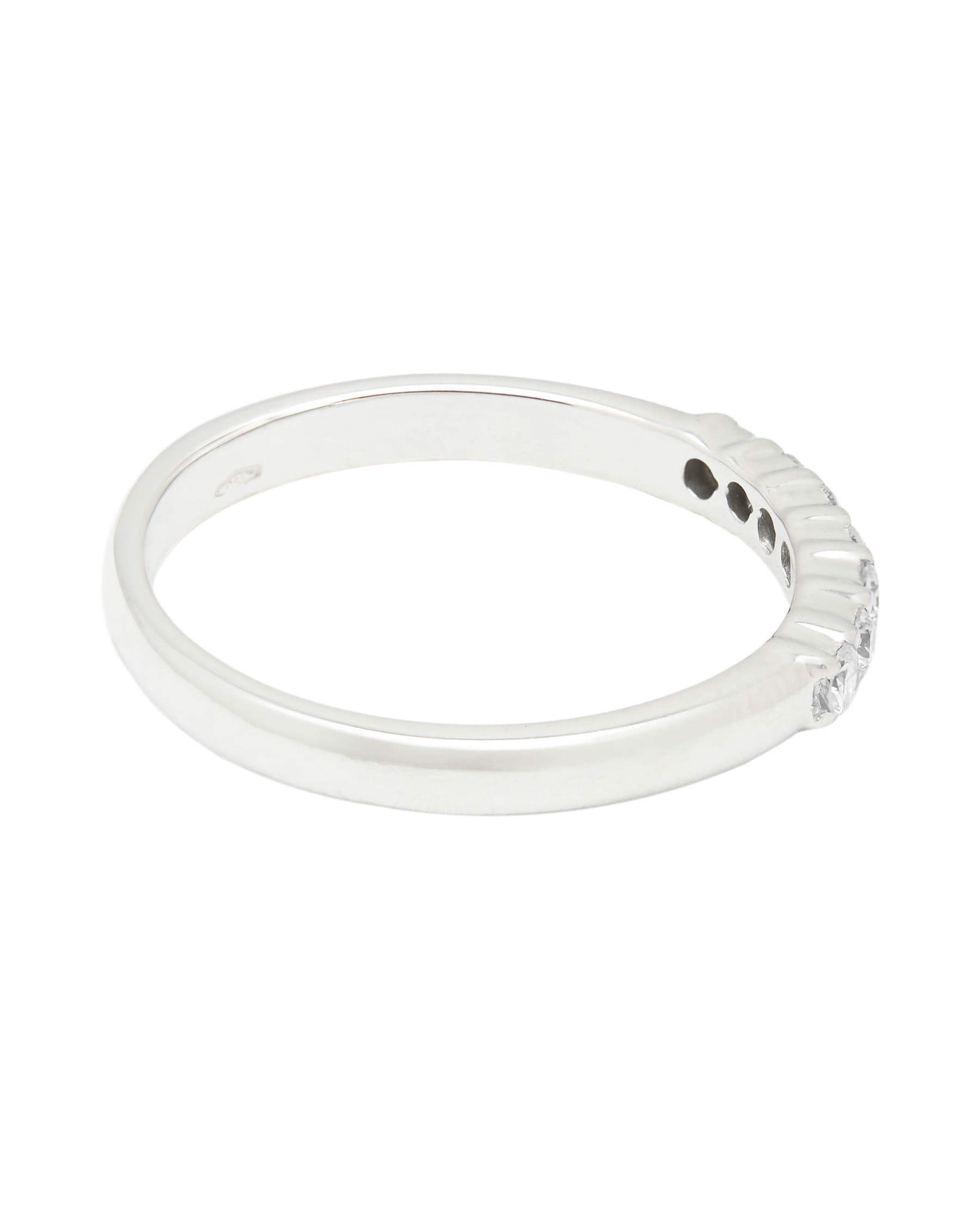 Anello veretta in oro bianco con 7 diamanti 0,18 ct-2