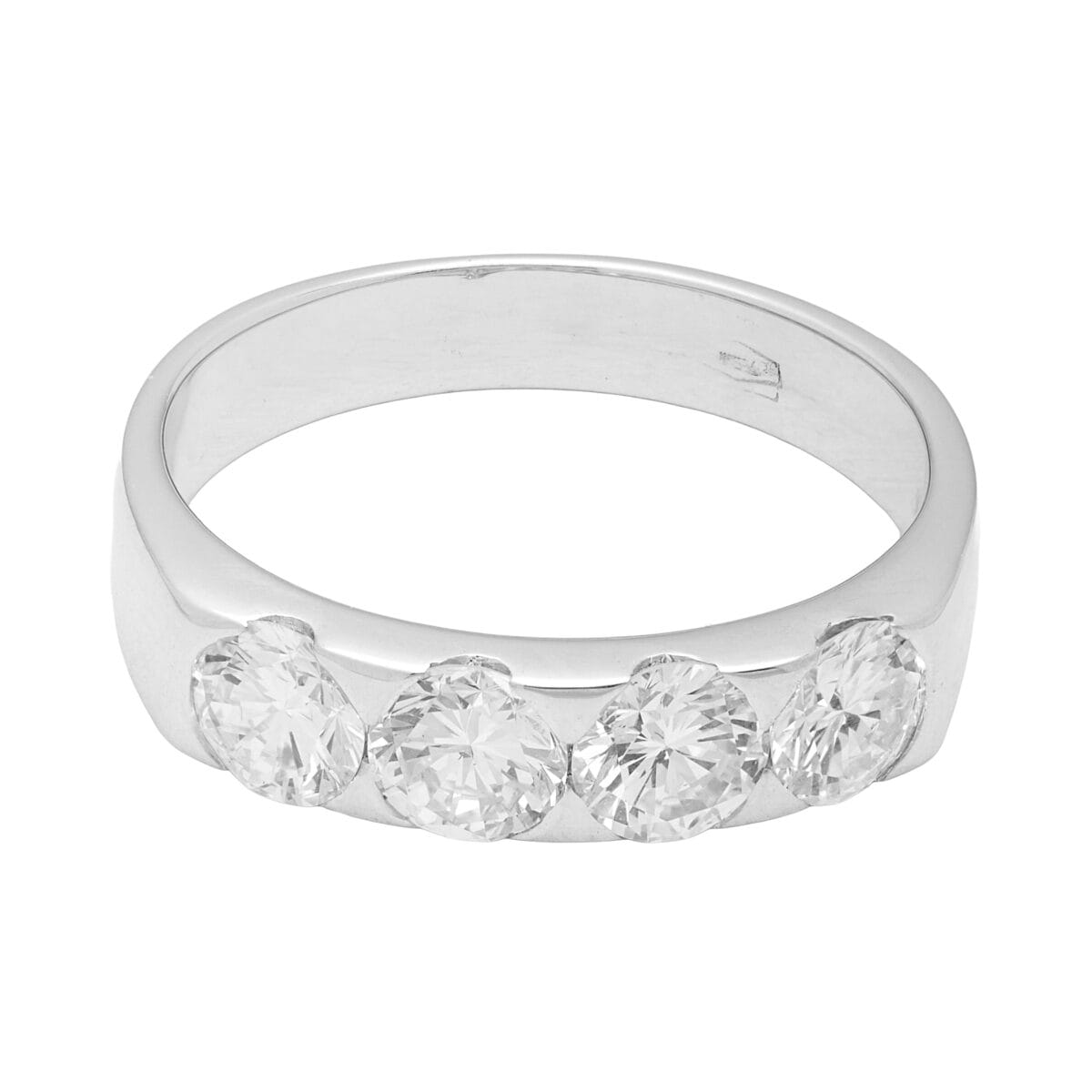 Anello veretta con 4 diamanti 1,40ct-1