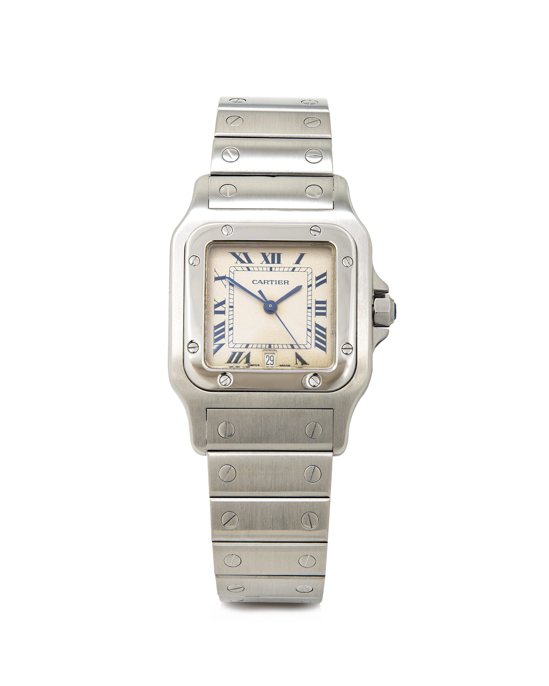 Cartier santos galbee cream dial quartz ref 987901-1
