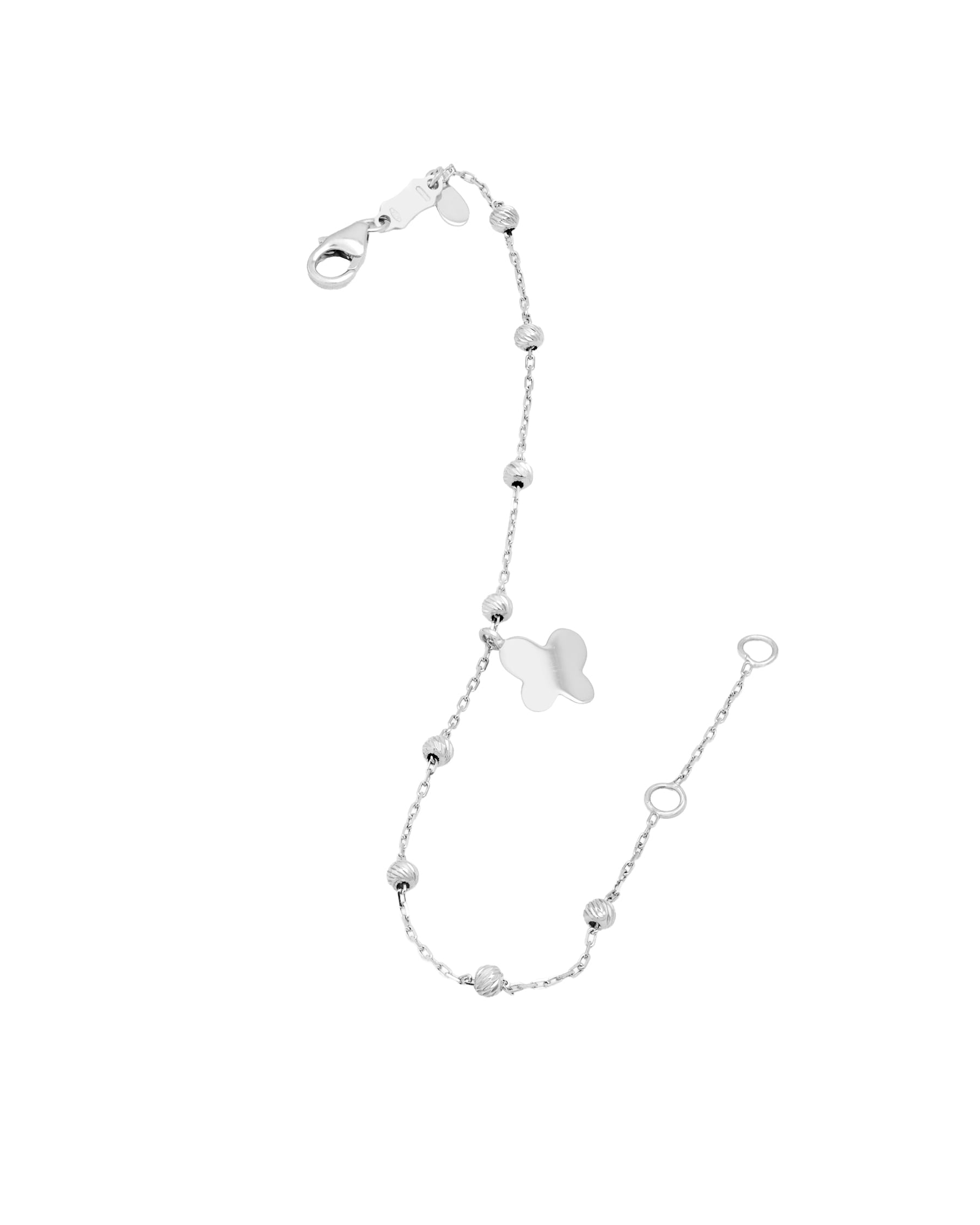 Bracciale con ciondolo farfalla in oro bianco 18 kt-2