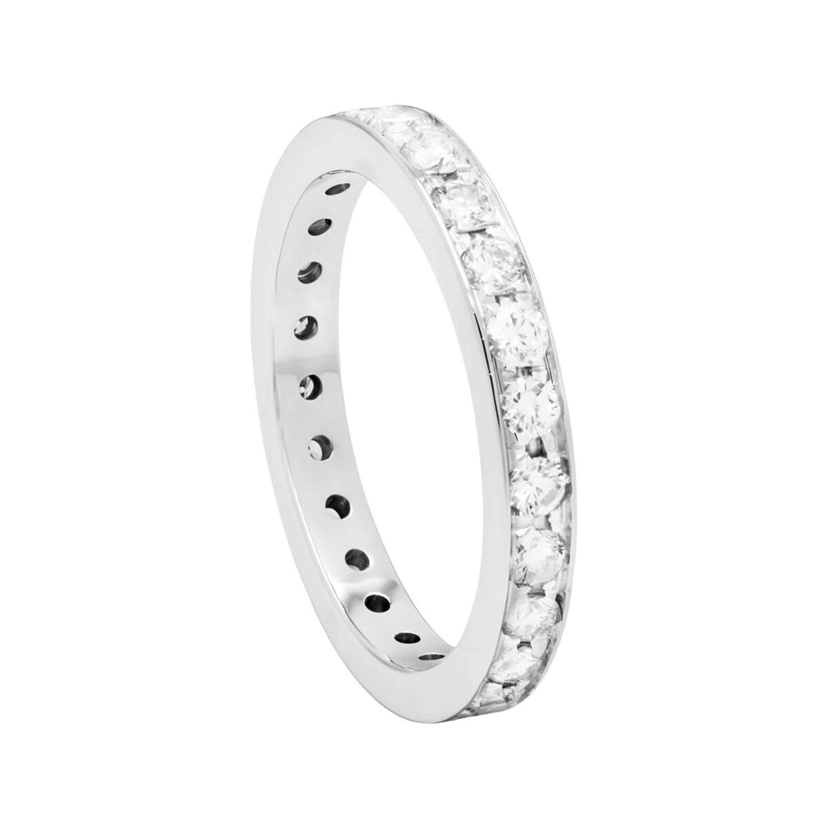 Anello eternity in oro bianco con diamanti 0,75 ct-1