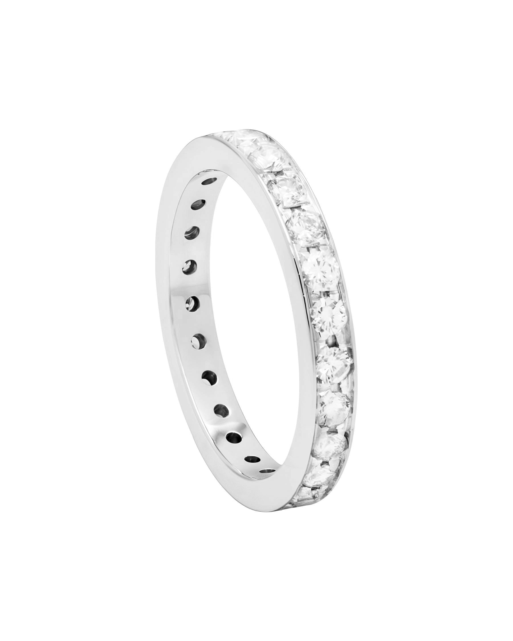 Anello eternity in oro bianco con diamanti 0,75 ct-1