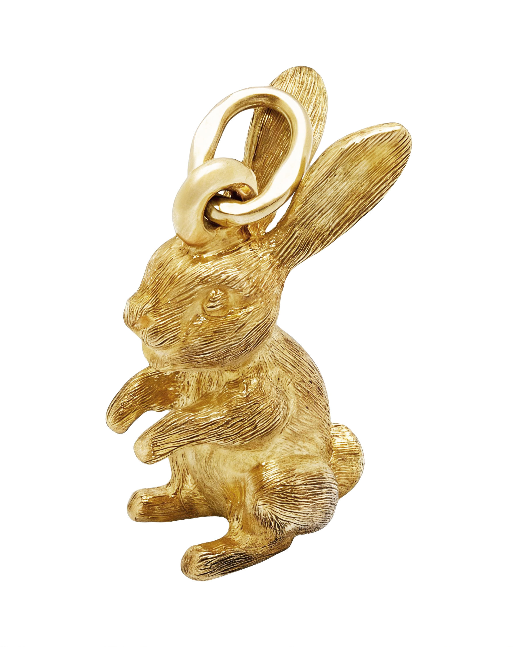 Ciondolo rabbit in oro giallo satinato-1
