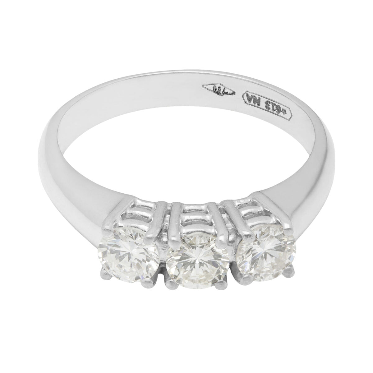 Anello trilogy in oro bianco con diamanti 0,81 ct-1