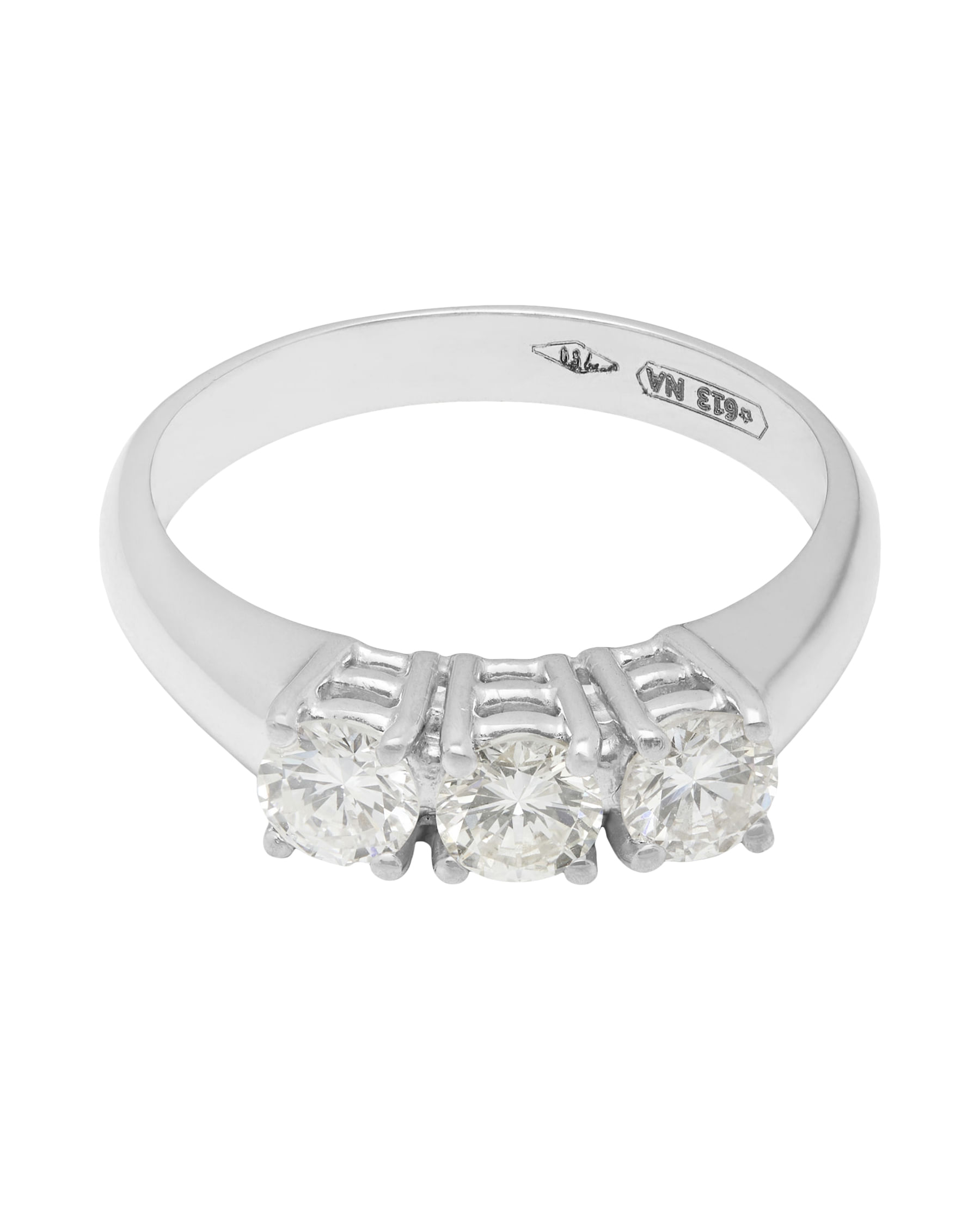 Anello trilogy in oro bianco con diamanti 0,81 ct-1