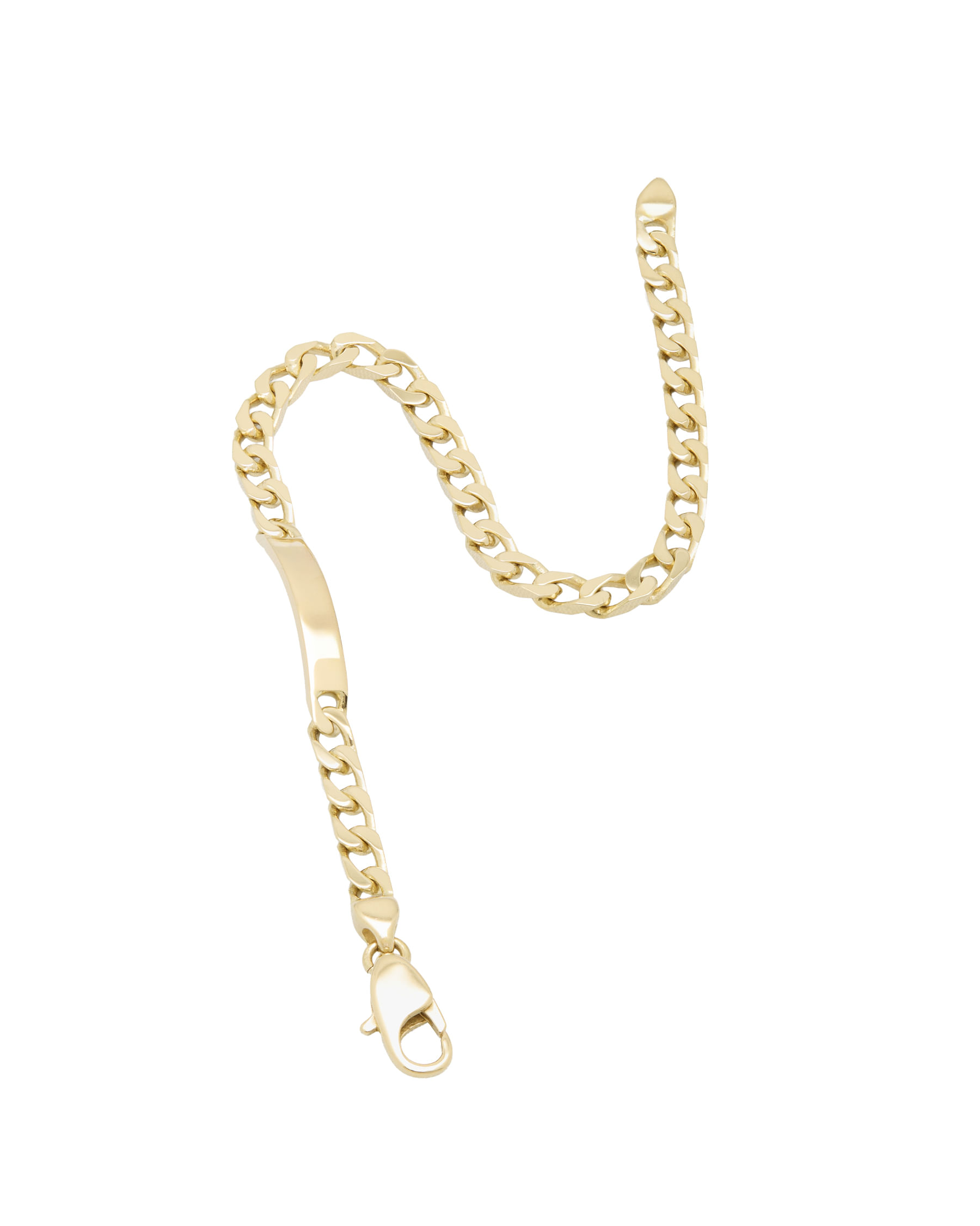 Bracciale maglia cubana con targhetta in oro giallo 18 kt-2