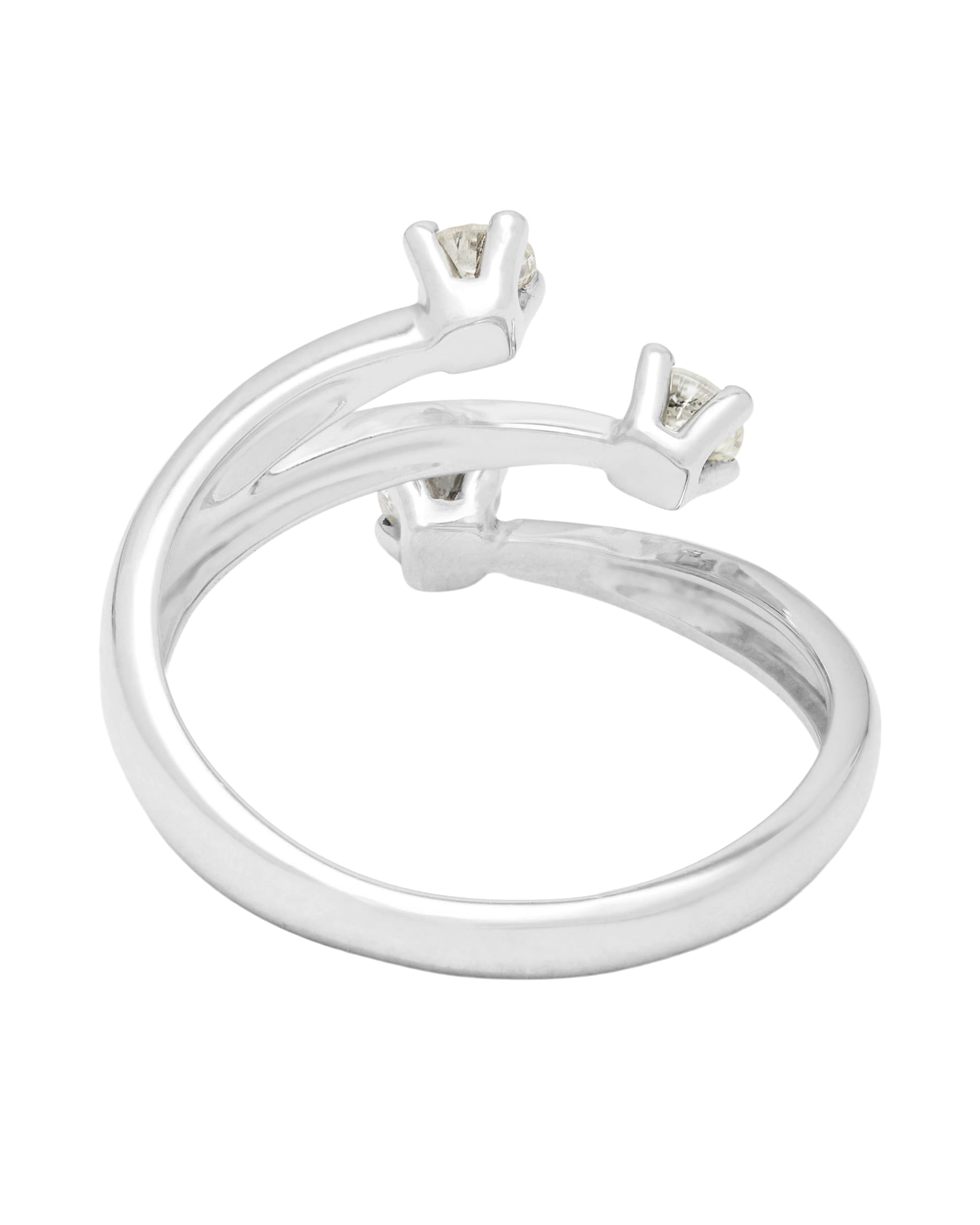 Anello trilogy contrariè in oro bianco e diamanti 0,38 ct-3