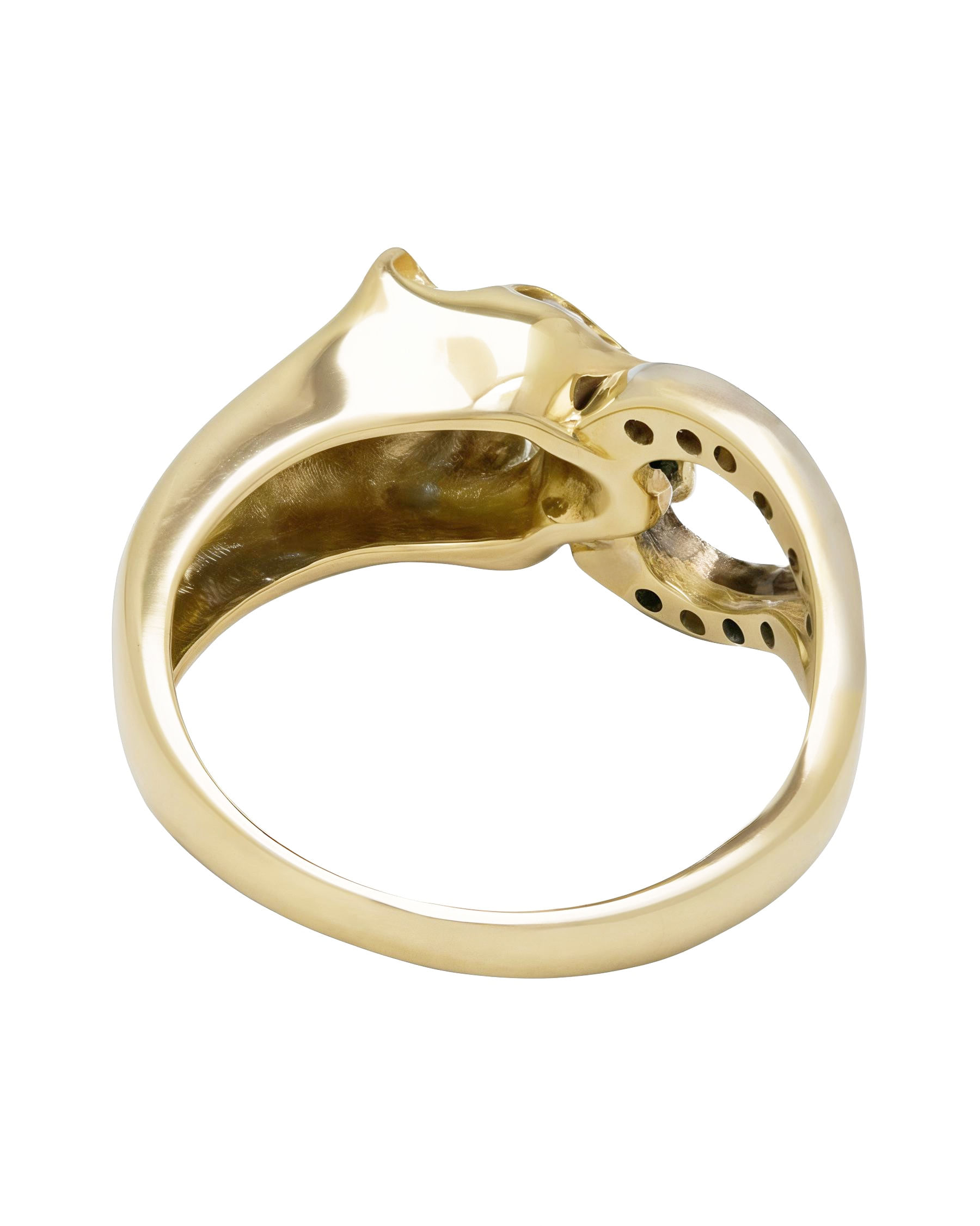Anello pantera in oro giallo e bianco con diamanti-3