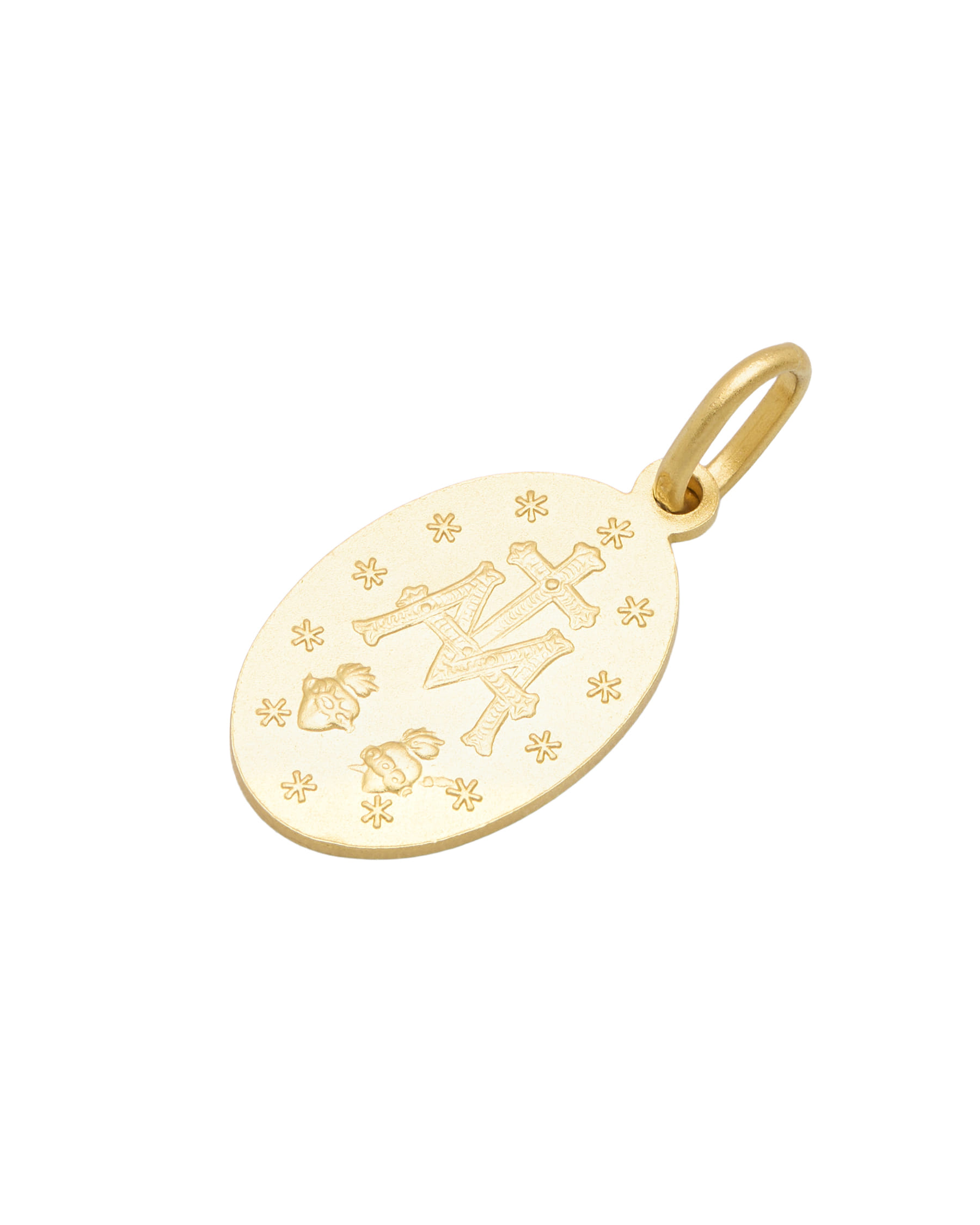 Ciondolo madonna di lourdes in oro giallo 18 kt-2